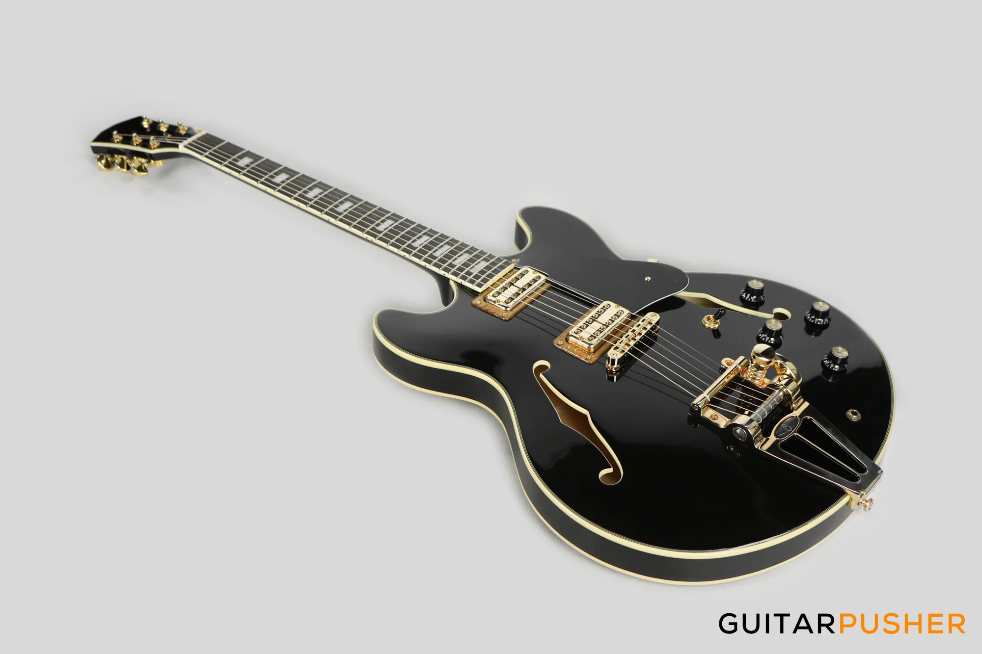 Sire H7T Maple Hollowbody Electric Guitar - Black (2024) - Image 9