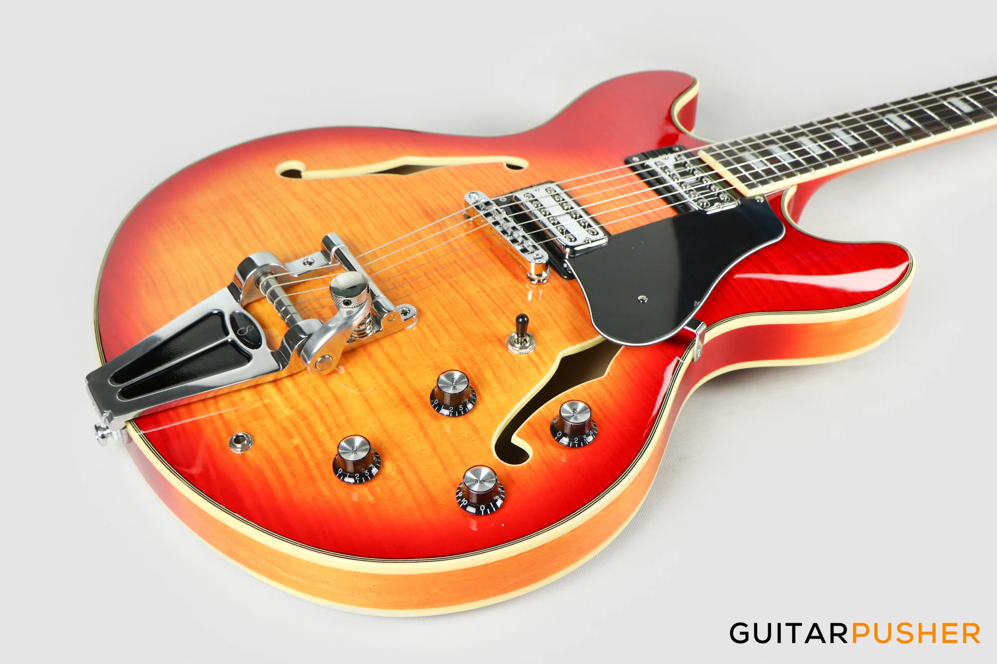Sire H7T Maple Hollowbody Electric Guitar - Cherry Sunburst (2024) - Image 12