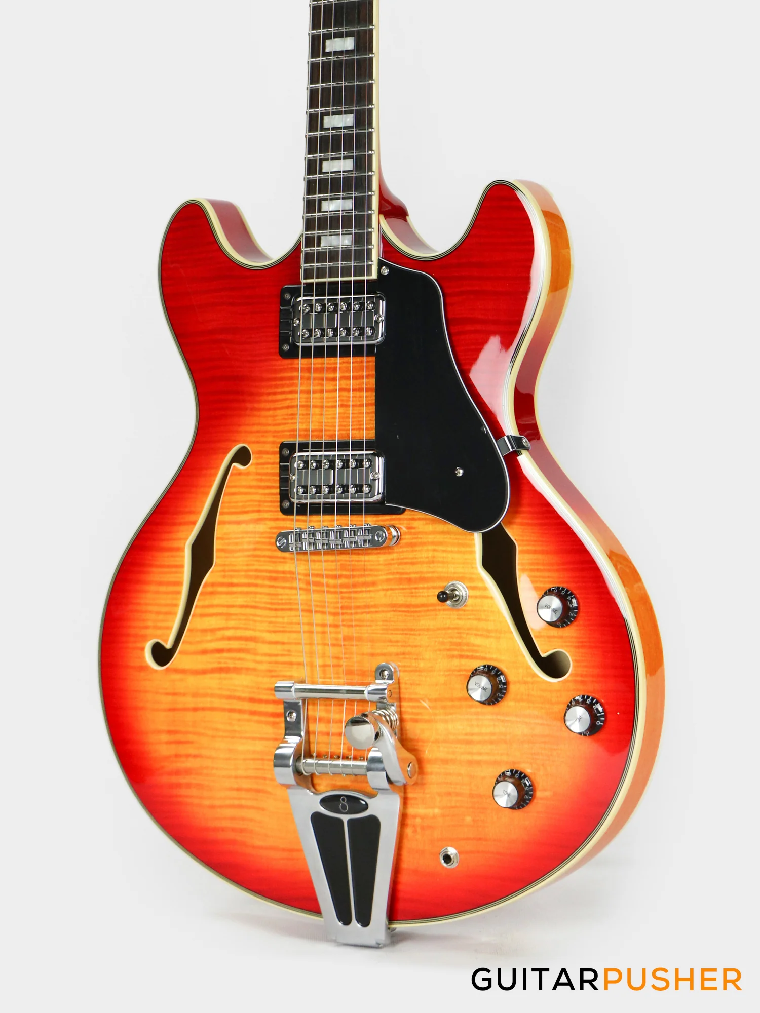 Sire H7T Maple Hollowbody Electric Guitar - Cherry Sunburst (2024) - Image 9