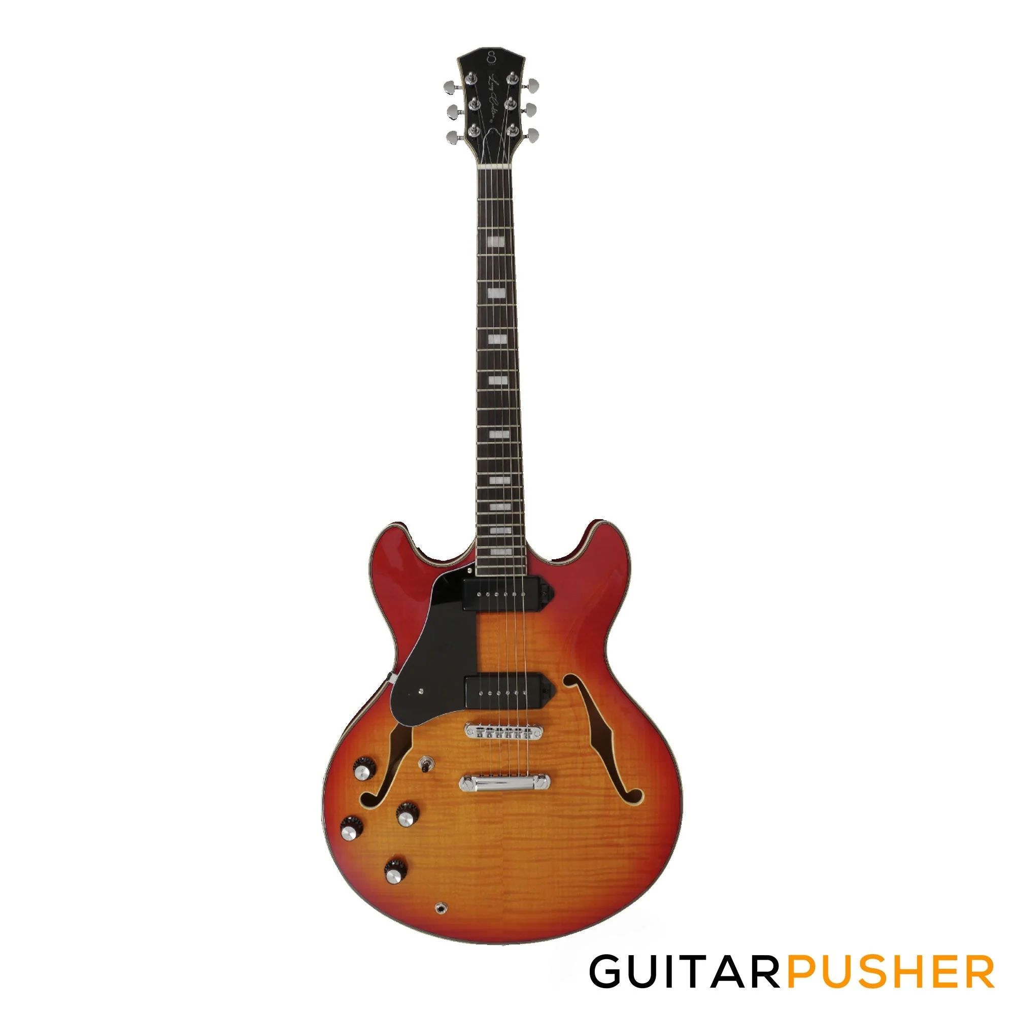 Sire H7V Maple Hollowbody Electric Guitar 2023 LEFT HAND - Cherry Sunburst - Image 2
