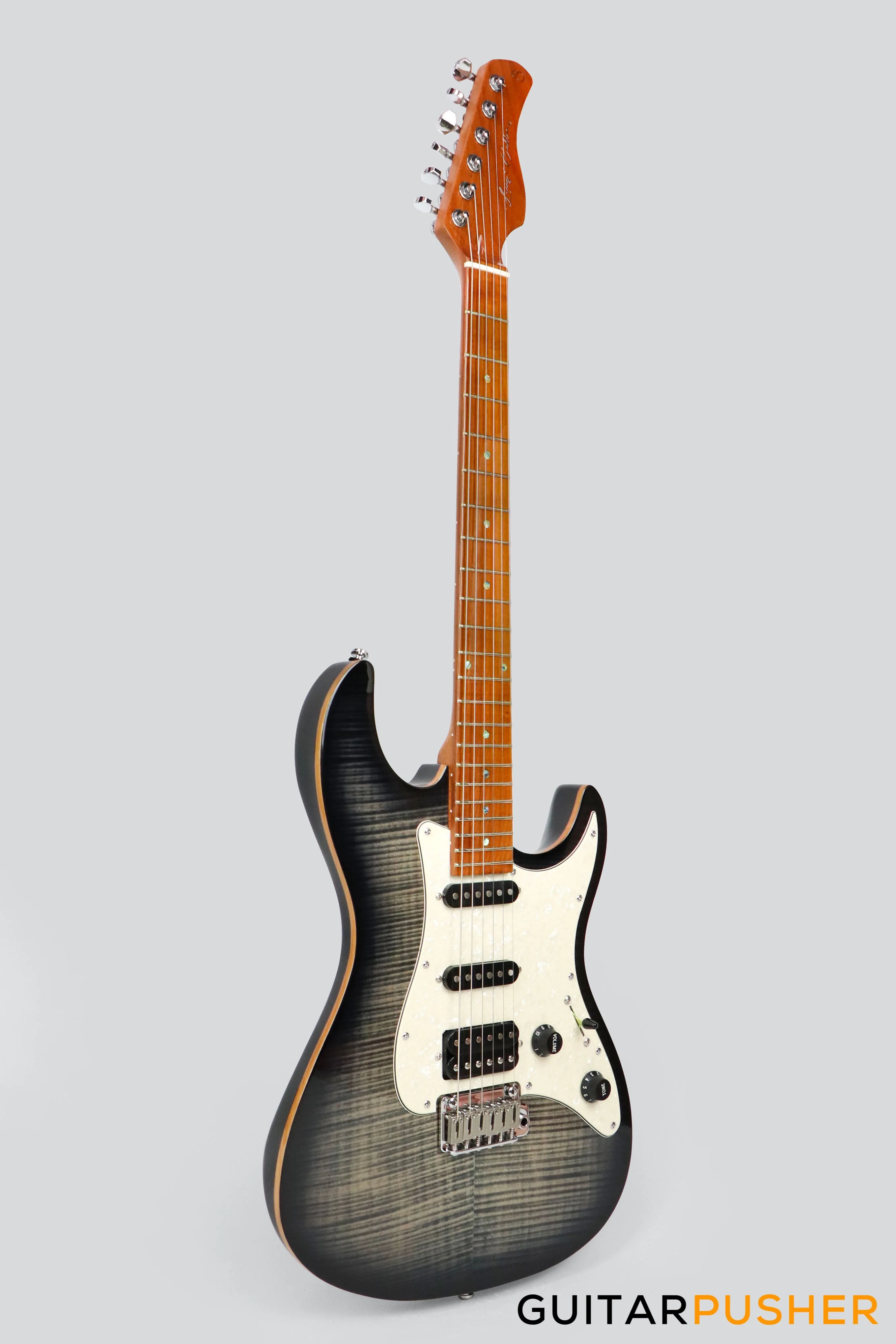 Sire S7FM Alder S Style w/ Flamed Maple Top Electric Guitar - Transblack - Image 2