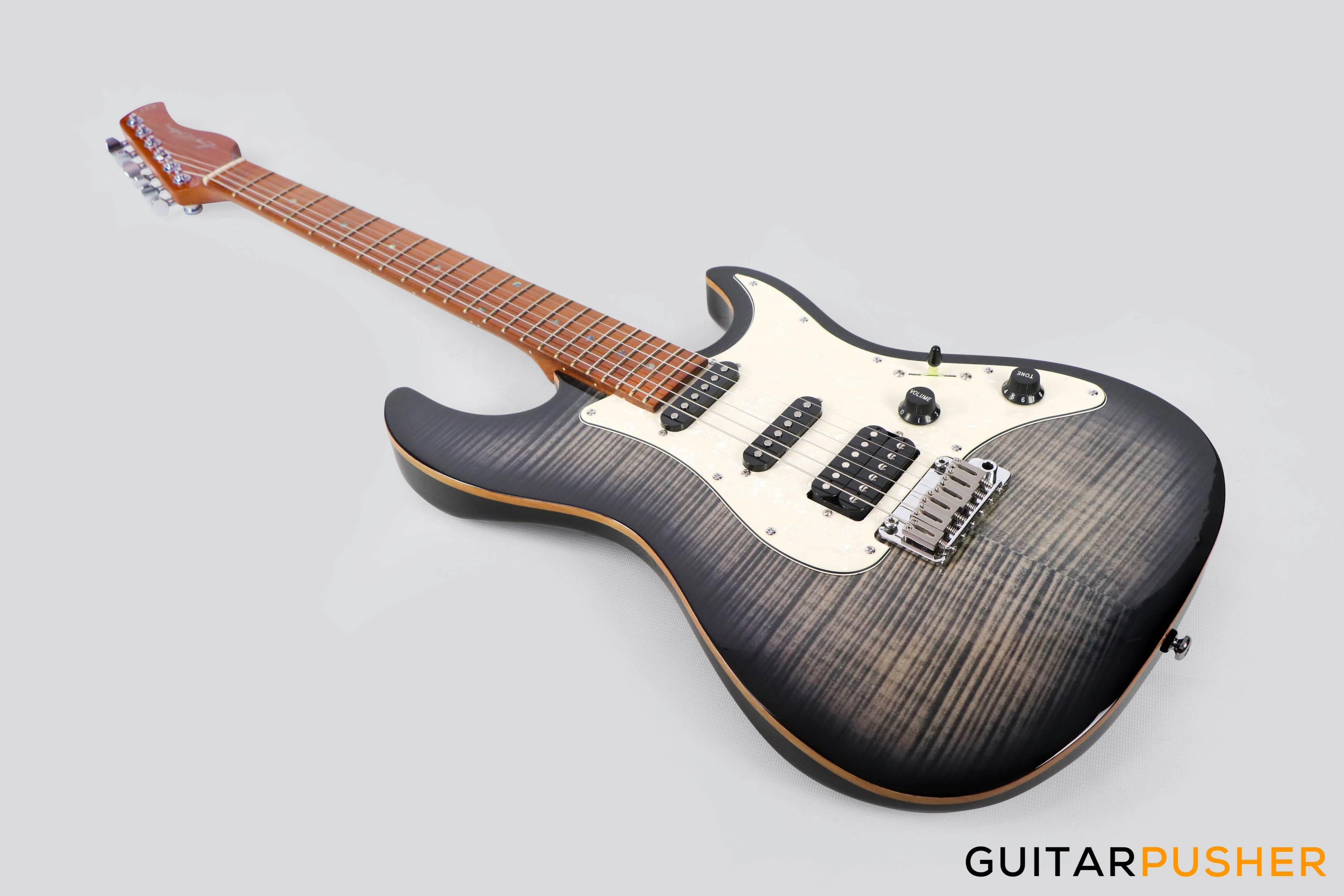 Sire S7FM Alder S Style w/ Flamed Maple Top Electric Guitar - Transblack - Image 3