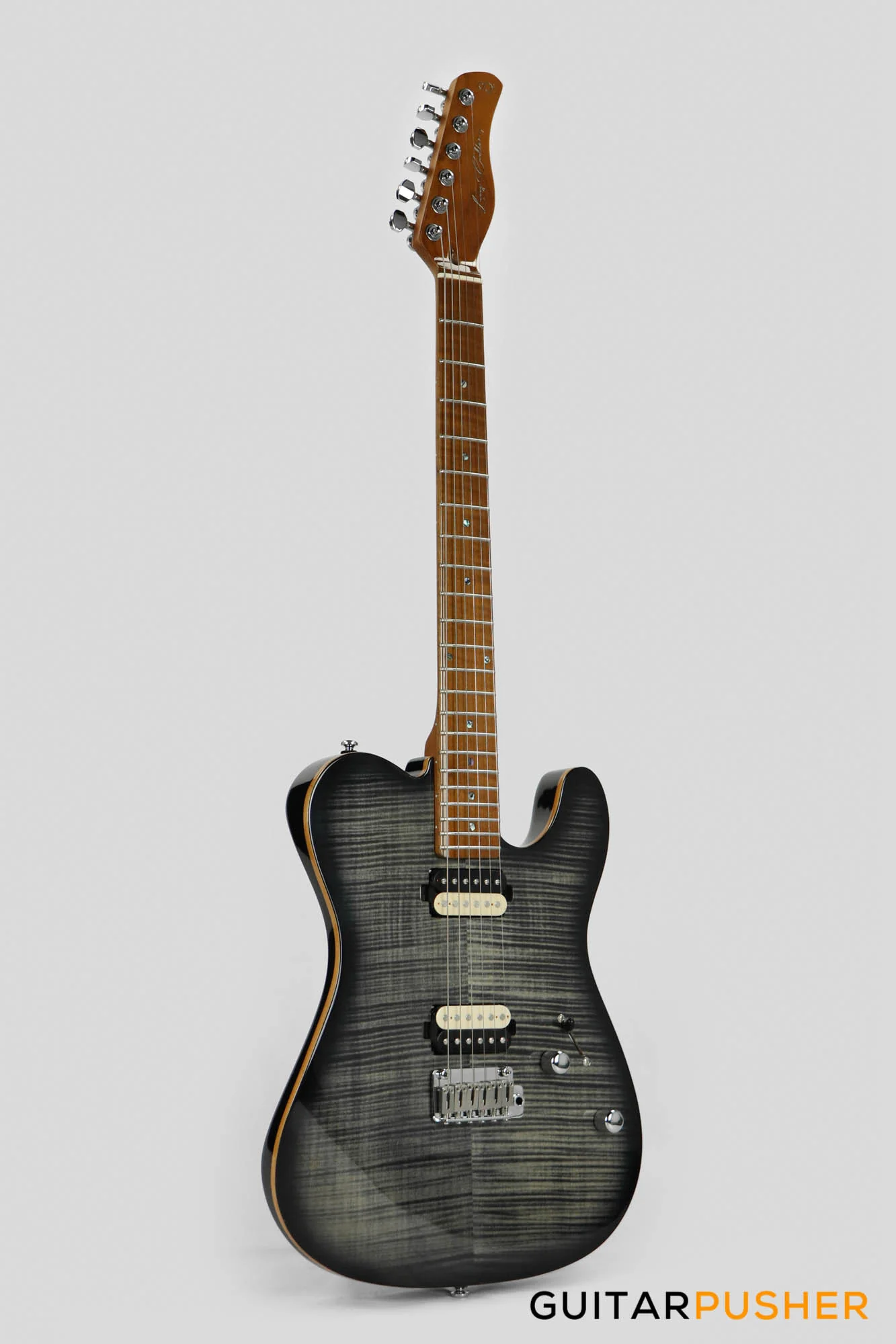 Sire T7FM Alder T-Style Electric Guitar w/ Flamed Maple Top - Transblack (2023) - Image 4