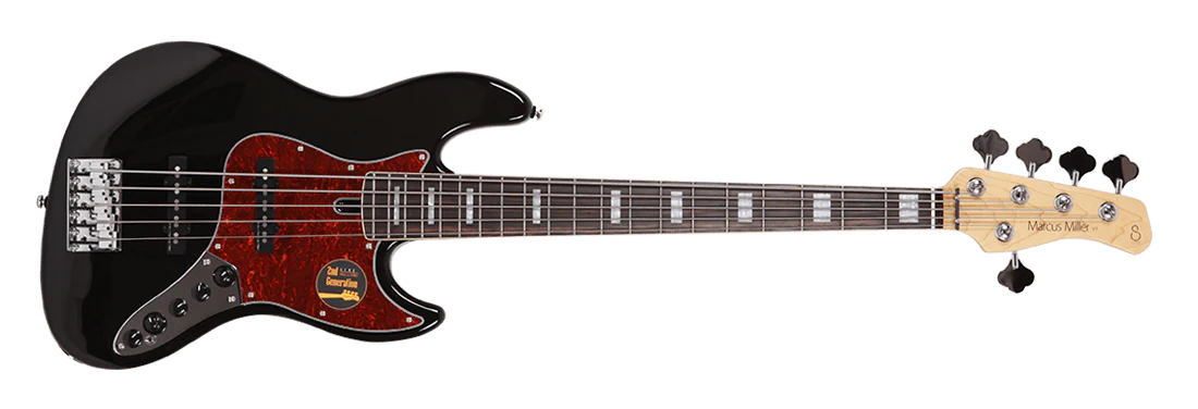 Sire V7 Alder 5-String (2nd gen) JB Bass with Premium Gig Bag - Black - Image 2