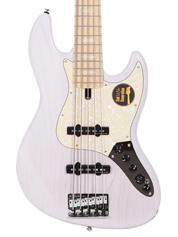 Sire V7 Swamp Ash 5-String (2nd Gen) JB Bass with Premium Gig Bag - White Blonde