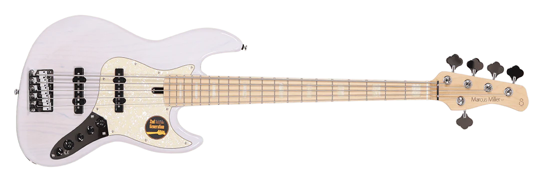 Sire V7 Swamp Ash 5-String (2nd Gen) JB Bass with Premium Gig Bag - White Blonde - Image 2