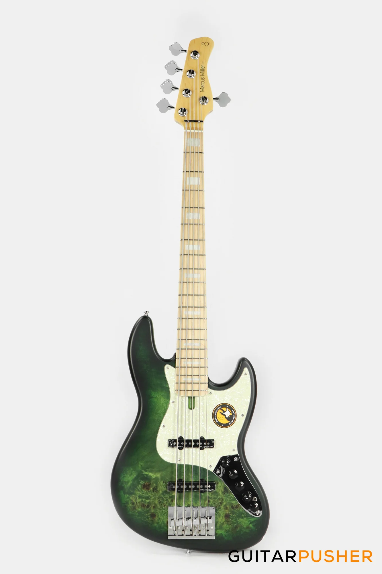 Sire V7 Swamp Ash Reissue 5-String Bass - Transparent Green Satin (2024) - Image 2