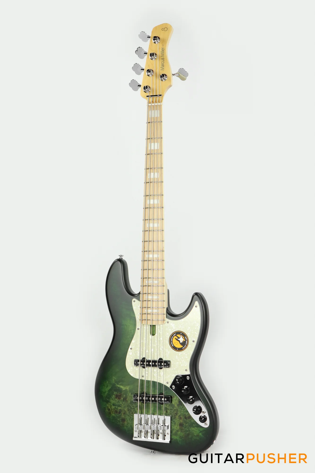 Sire V7 Swamp Ash Reissue 5-String Bass - Transparent Green Satin (2024) - Image 4