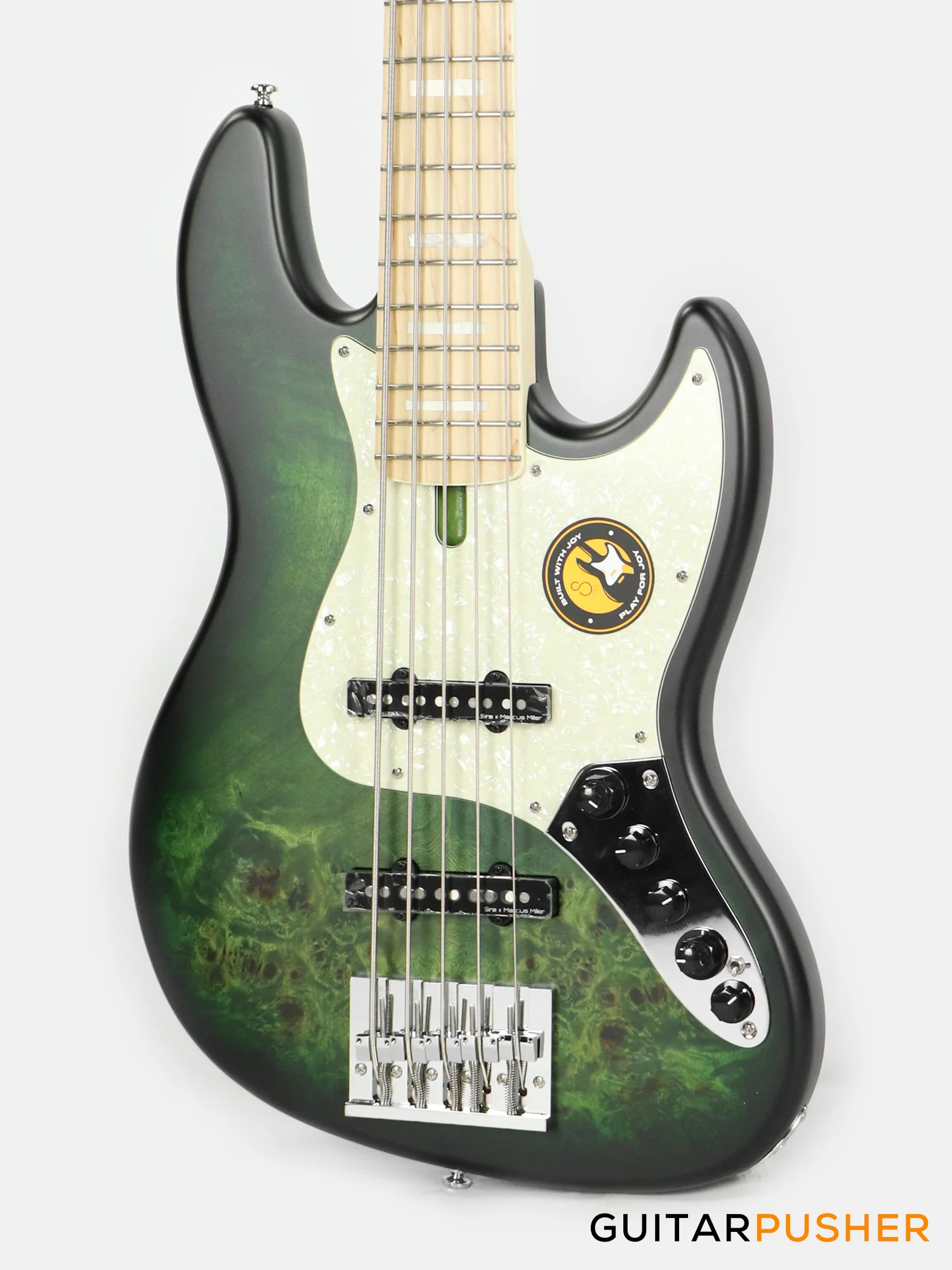 Sire V7 Swamp Ash Reissue 5-String Bass - Transparent Green Satin (2024) - Image 5