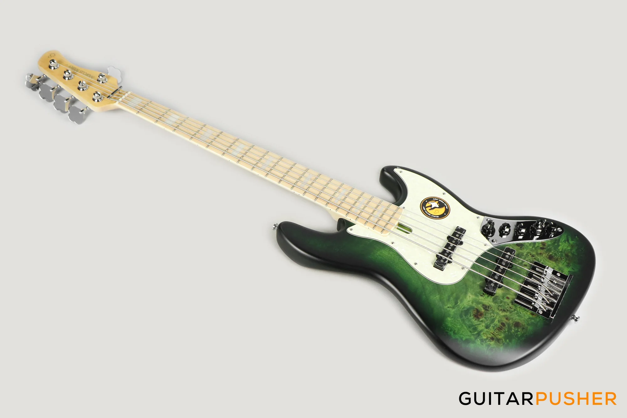 Sire V7 Swamp Ash Reissue 5-String Bass - Transparent Green Satin (2024) - Image 6