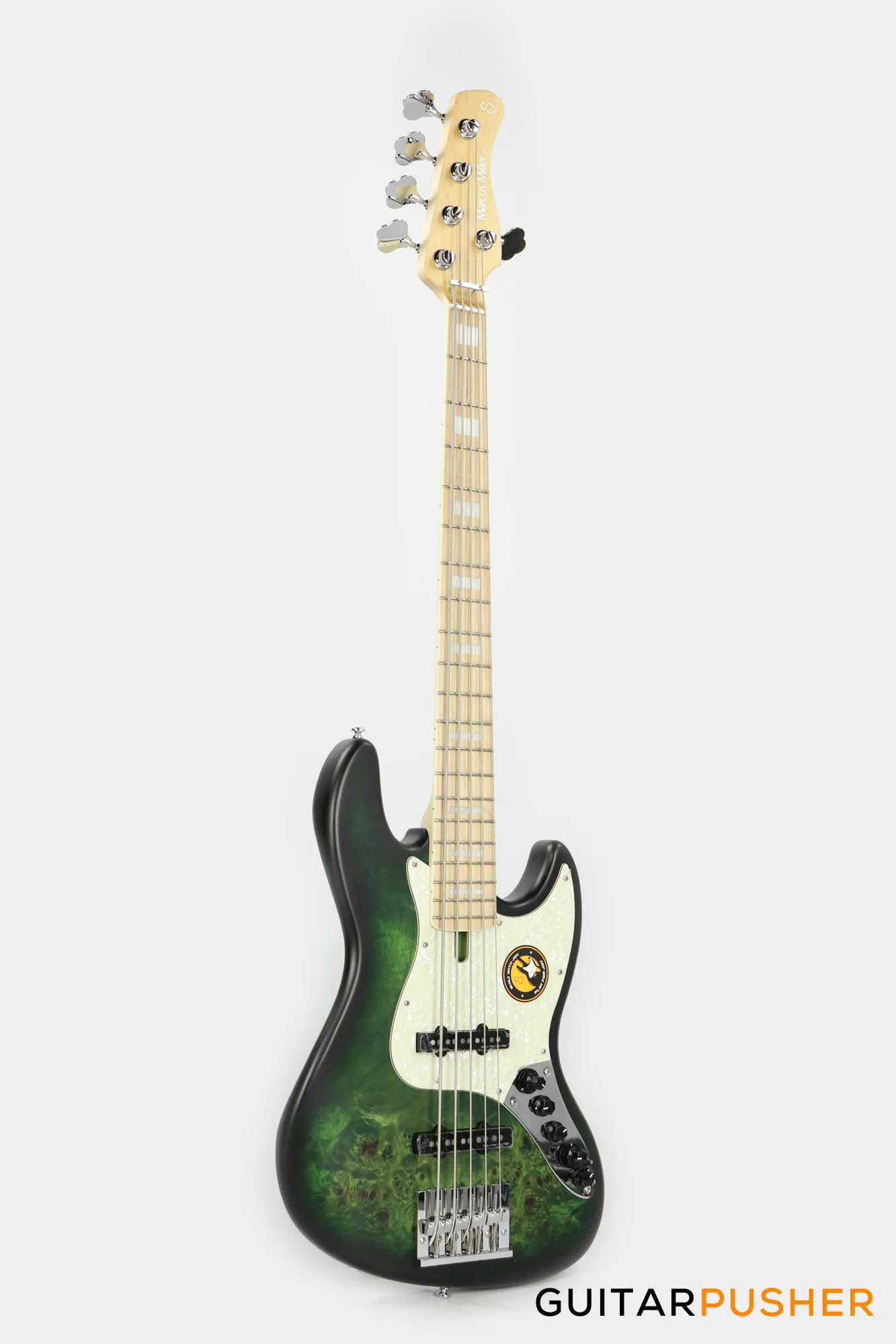 Sire V7 Swamp Ash Reissue 5-String Bass - Transparent Green Satin (2024) - Image 7