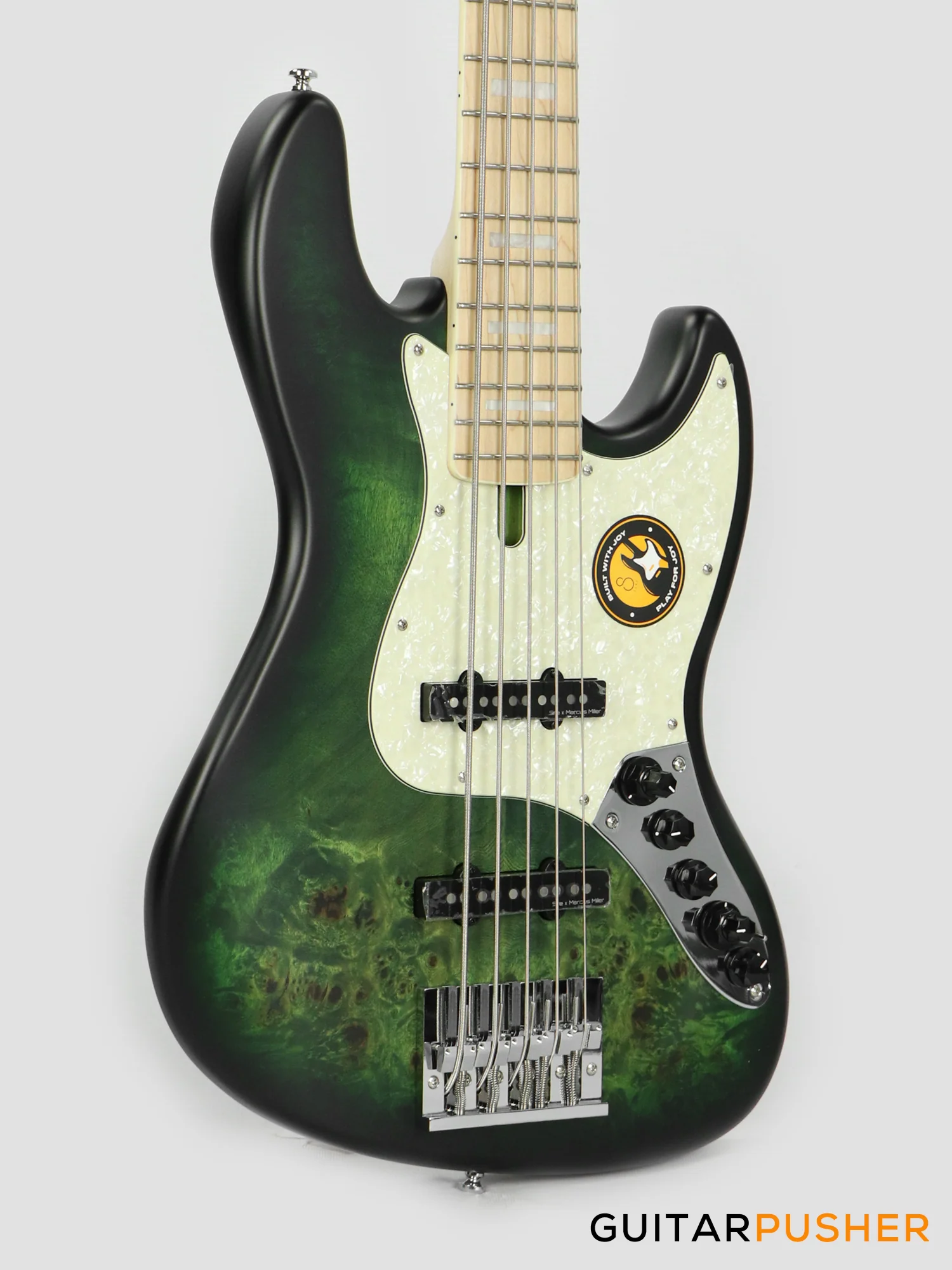 Sire V7 Swamp Ash Reissue 5-String Bass - Transparent Green Satin (2024) - Image 8
