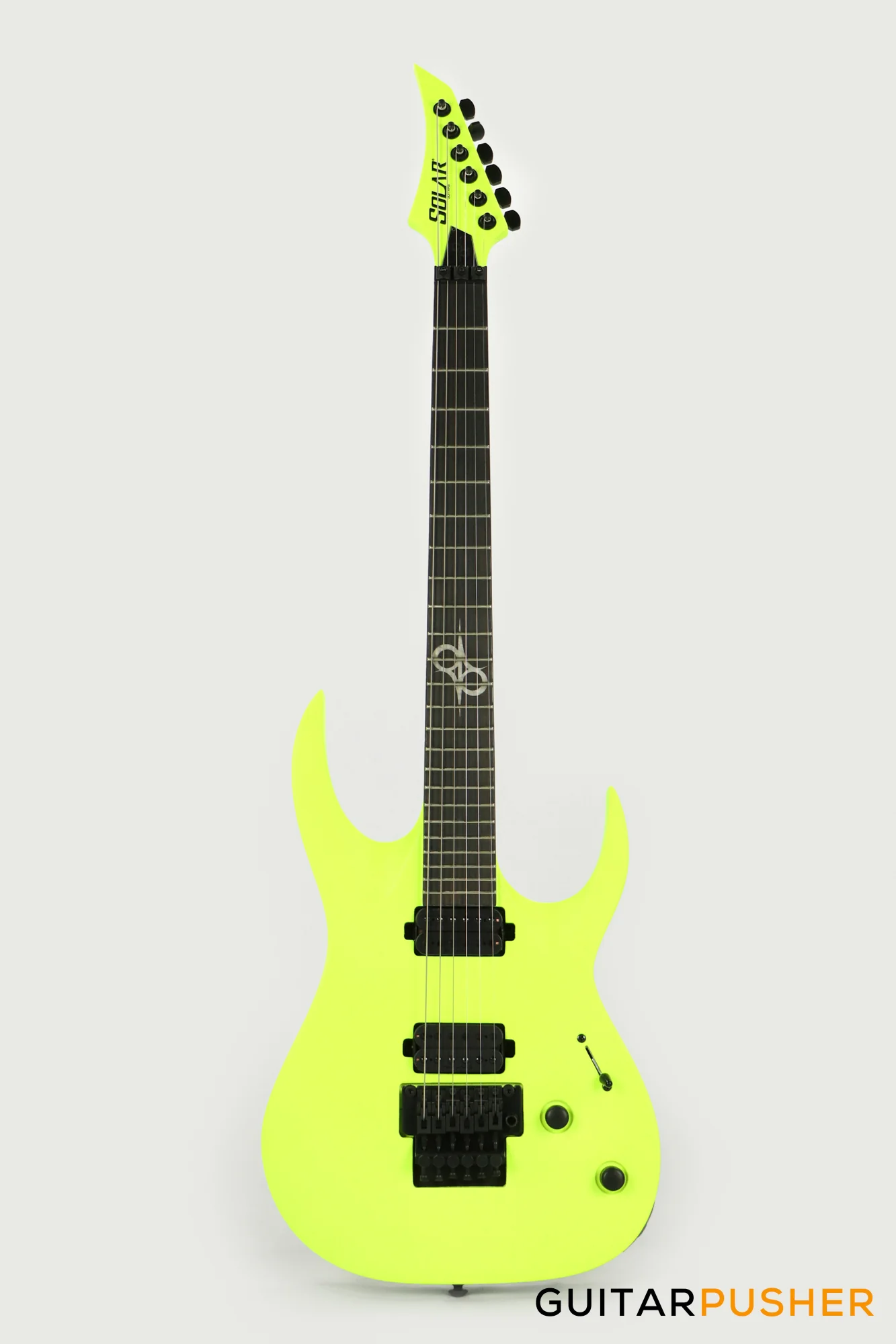 Solar Guitars A2.6FR LN Lemon Neon Matte Electric Guitar w/ Floyd Rose - Image 2