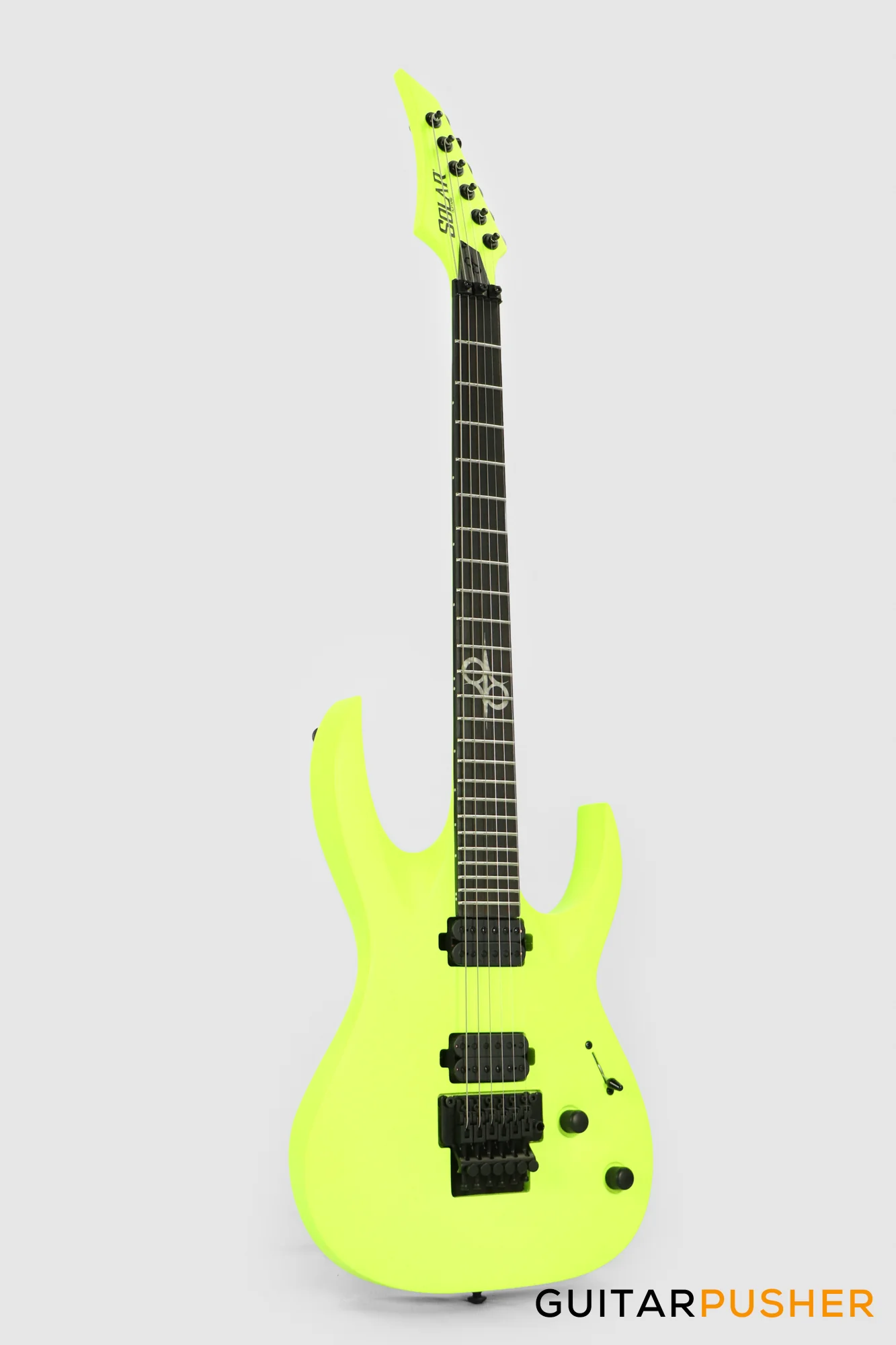 Solar Guitars A2.6FR LN Lemon Neon Matte Electric Guitar w/ Floyd Rose - Image 3