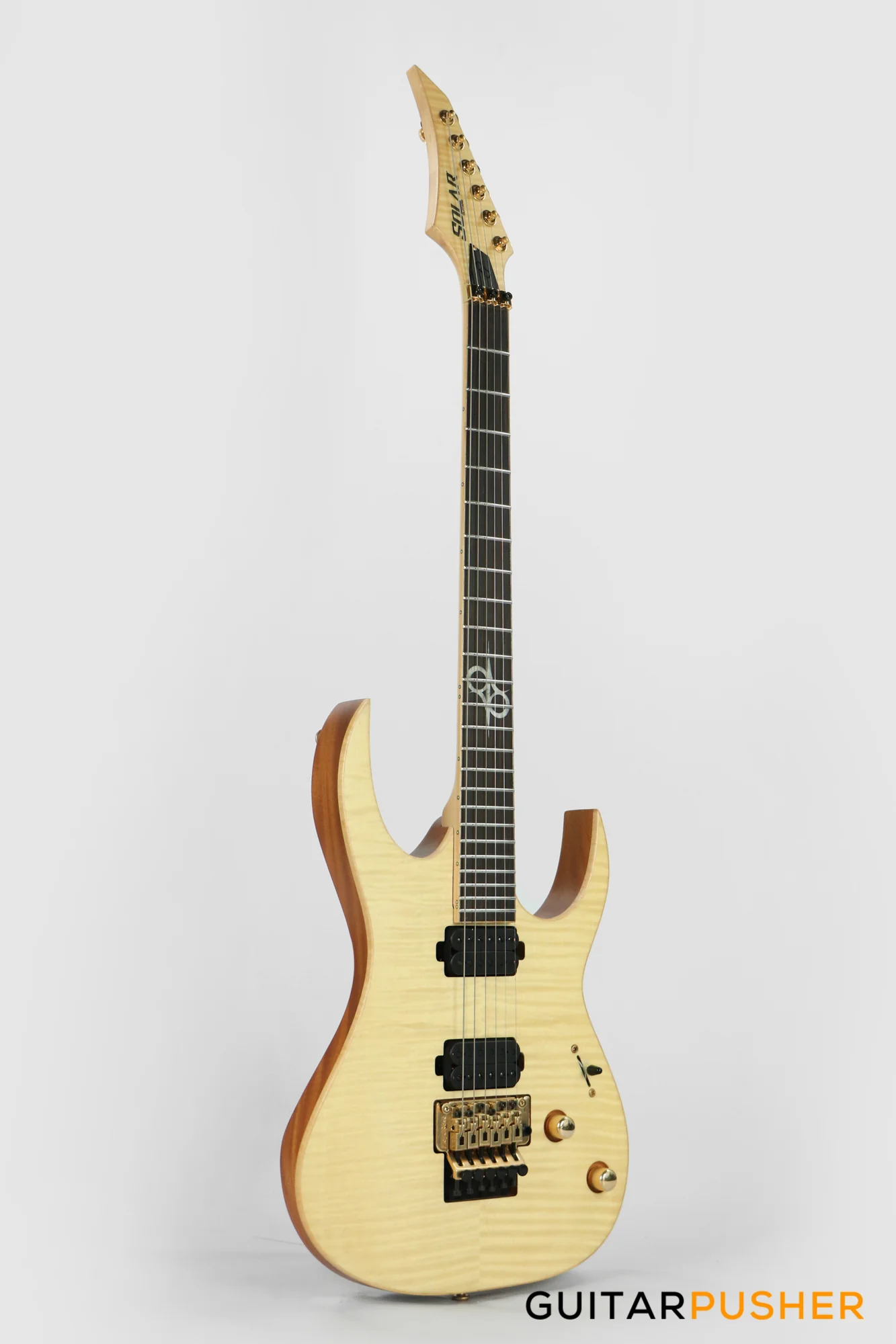 Solar Guitars SB1.6FRFM Flame Natural Matte Electric Guitar w/ Floyd Rose 1000 - Image 4