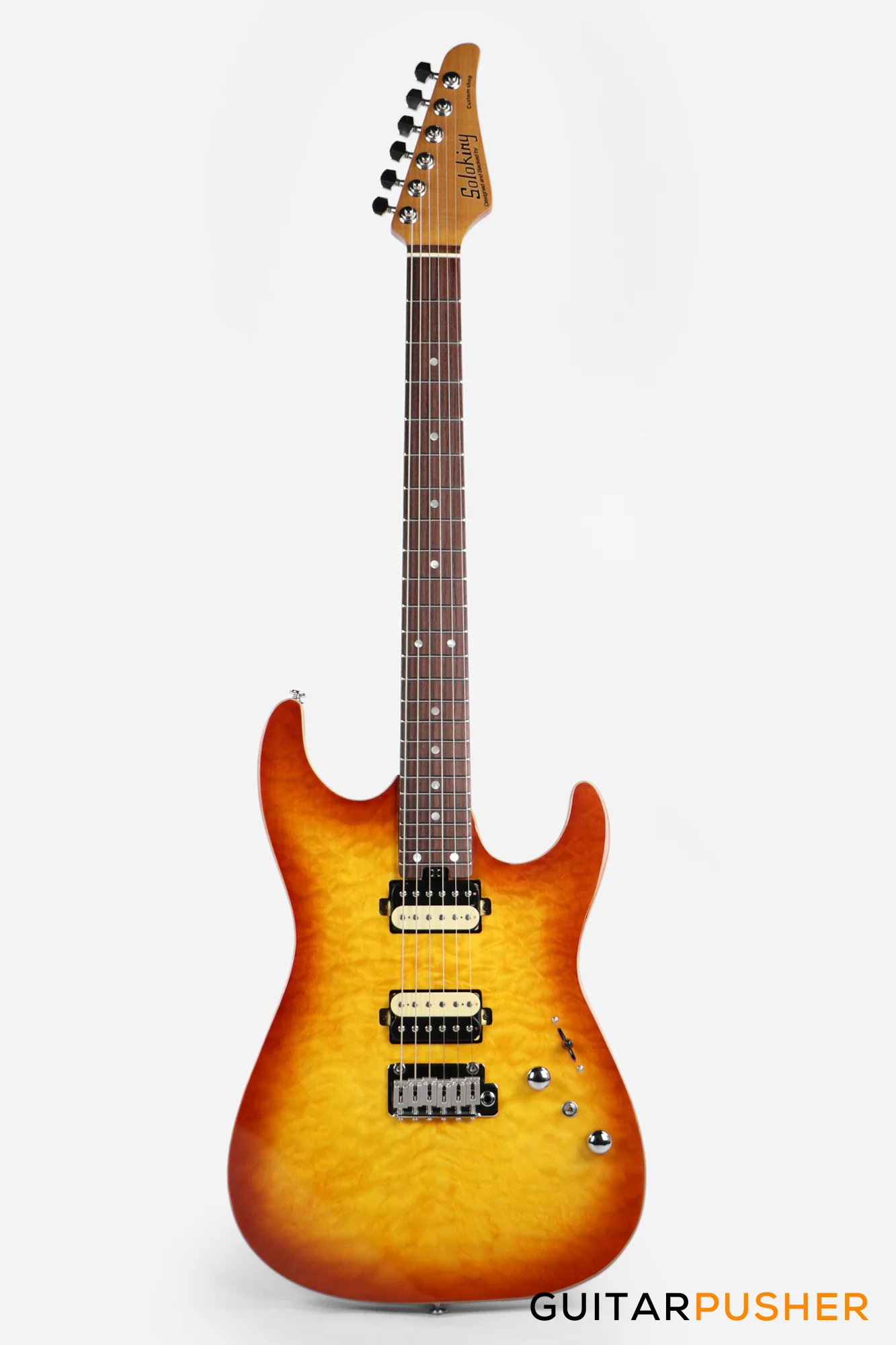 Soloking MS-1 Custom 24 HH Quilt with Rosewood FB - Honeyburst - Image 2