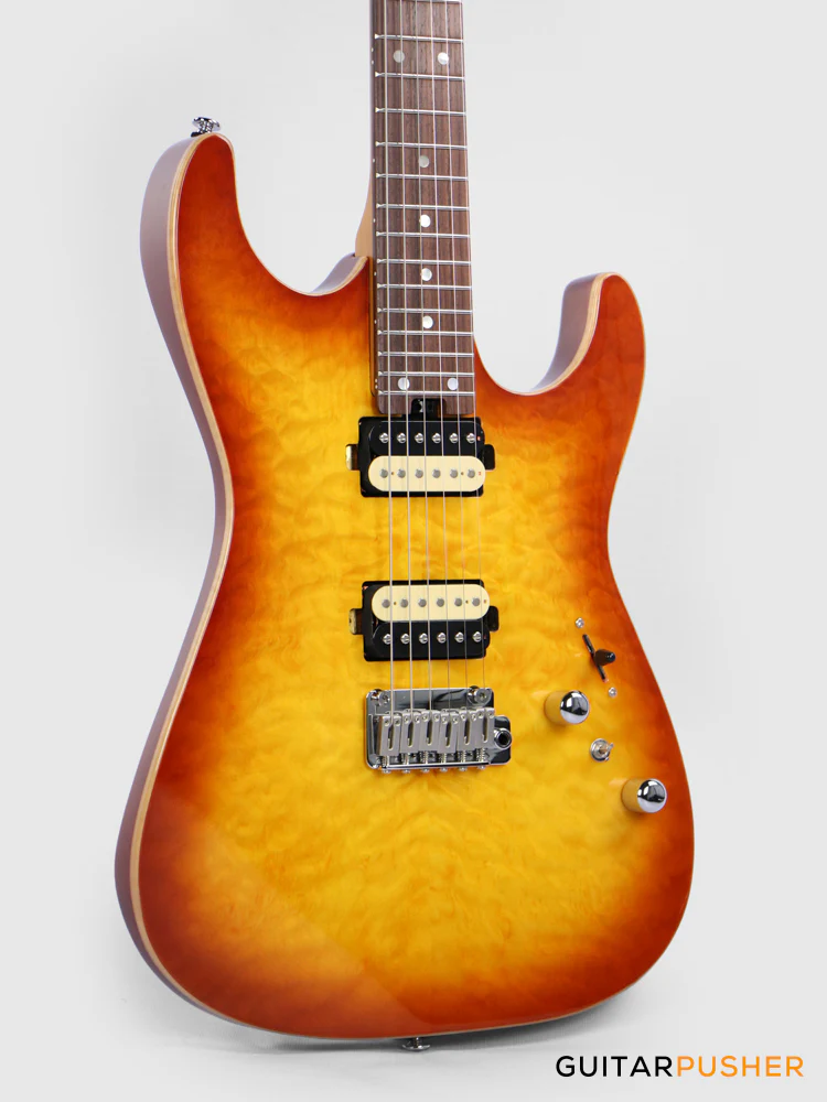 Soloking MS-1 Custom 24 HH Quilt with Rosewood FB - Honeyburst - Image 7