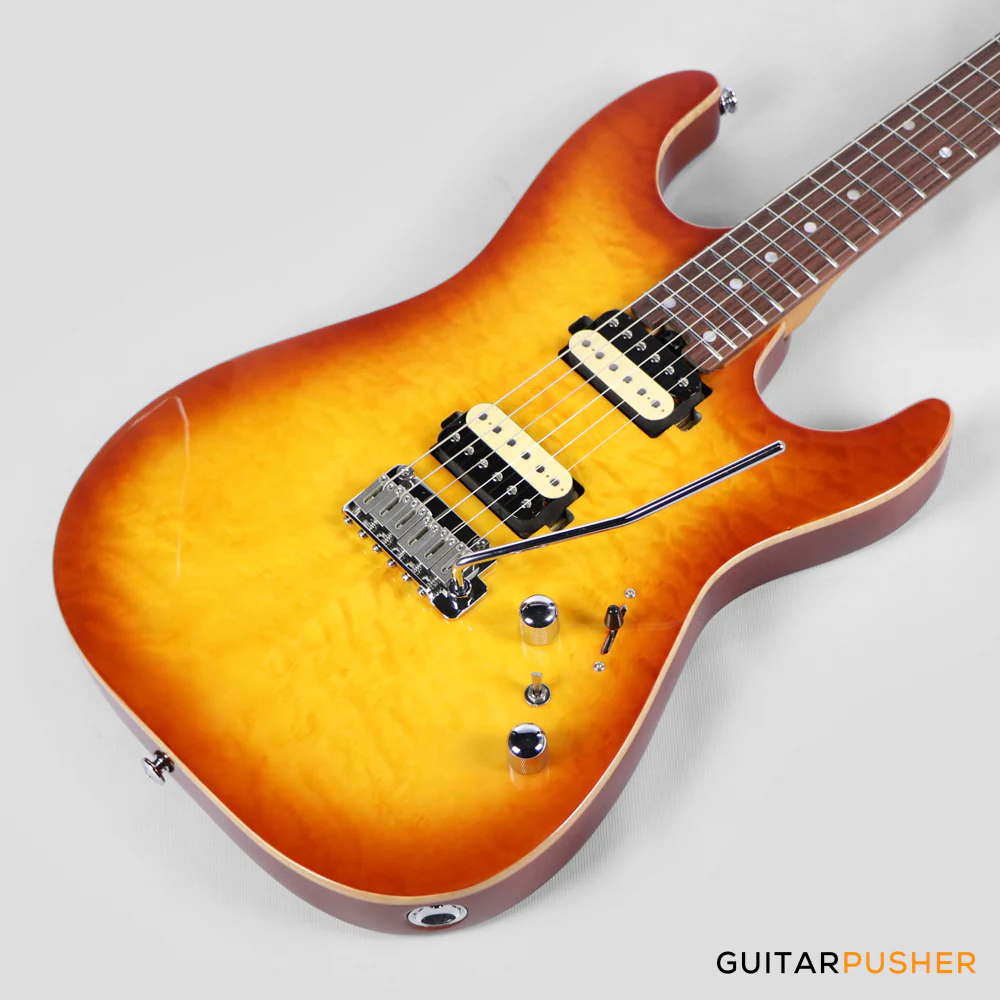 Soloking MS-1 Custom 24 HH Quilt with Rosewood FB - Honeyburst - Image 9