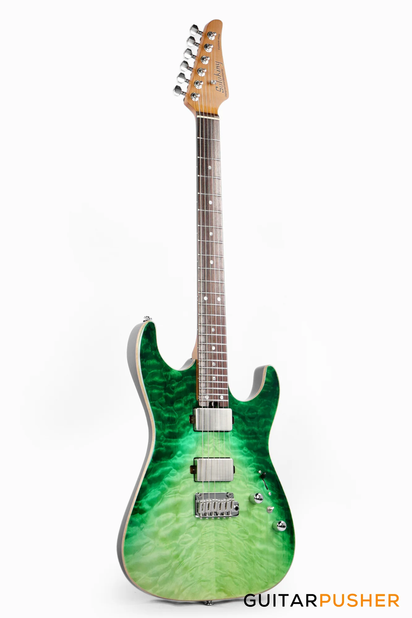 Soloking MS-1 Custom 24 HH Quilt with Rosewood FB JESCAR - in Turquoise Wakesurf - Image 3