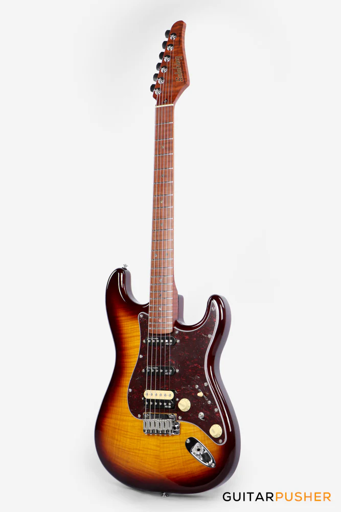 Soloking MS-1 FM Artisan with Roasted Flame Maple Neck Nafiri Special Run - Bourbon Burst - Image 6