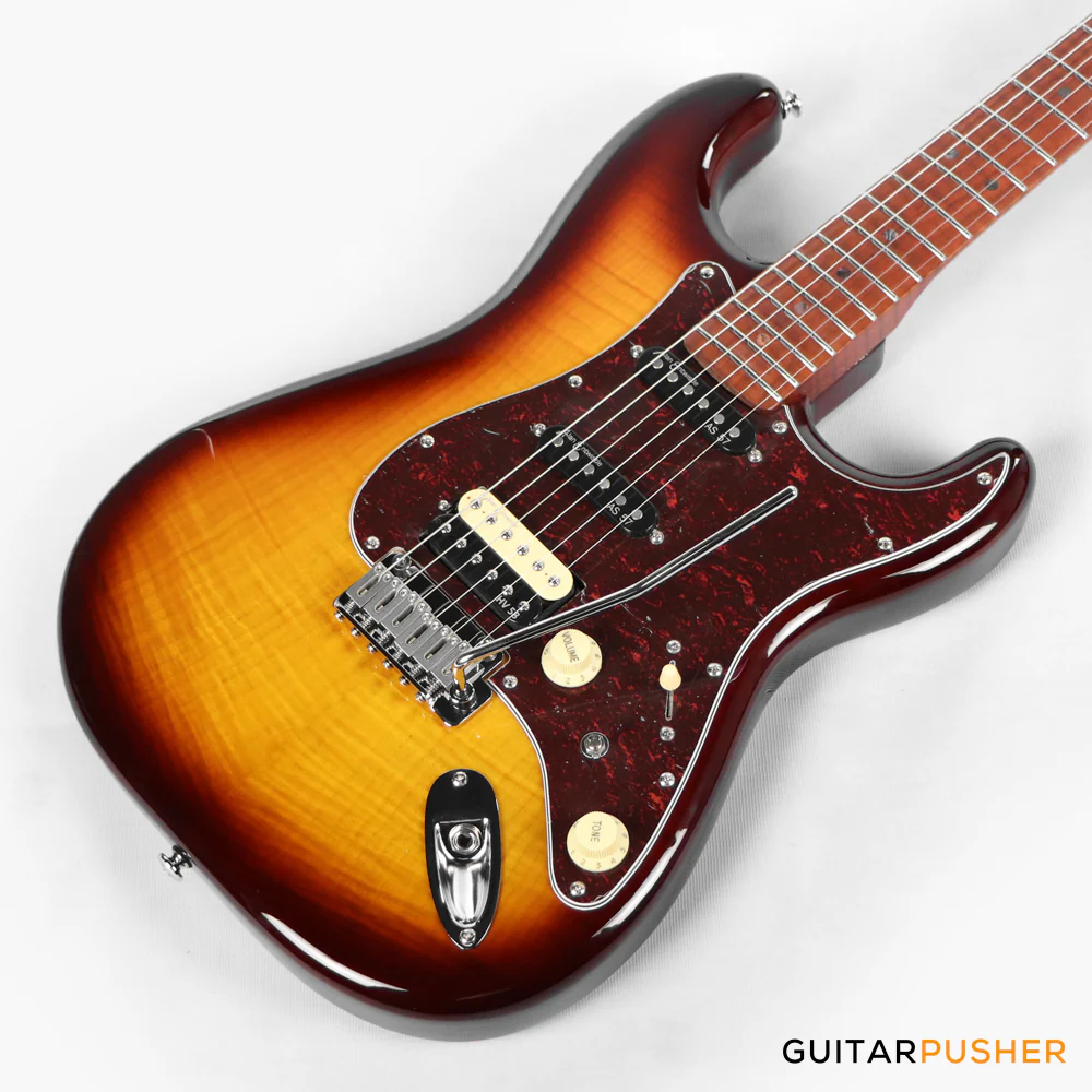 Soloking MS-1 FM Artisan with Roasted Flame Maple Neck Nafiri Special Run - Bourbon Burst - Image 8