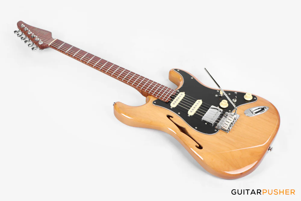 Soloking MS-1 Thinline Artisan FMN with Roasted Flame NeckNafiri Special Run JESCAR - Natural Mocha - Image 11