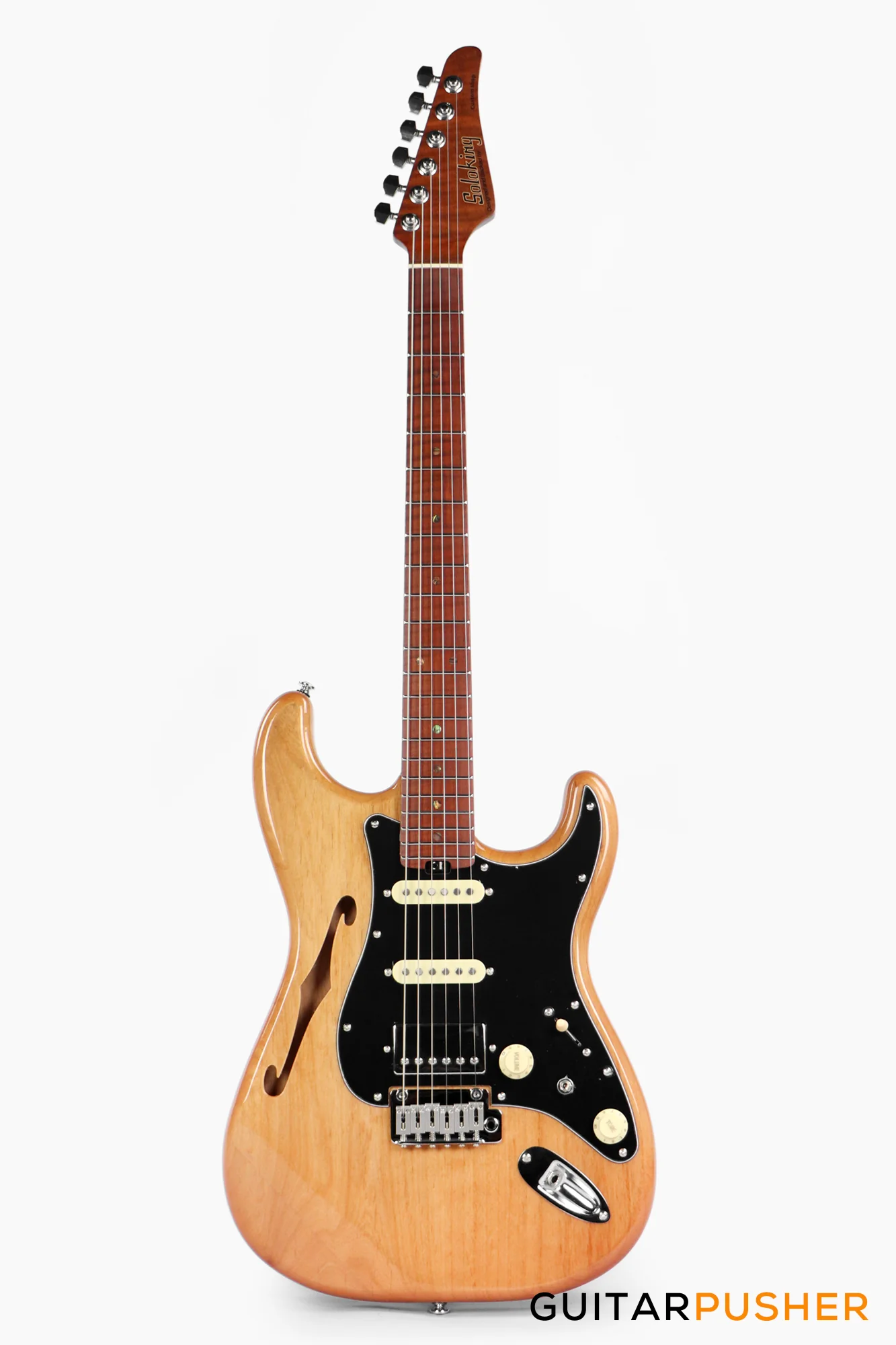 Soloking MS-1 Thinline Artisan FMN with Roasted Flame NeckNafiri Special Run JESCAR - Natural Mocha - Image 2