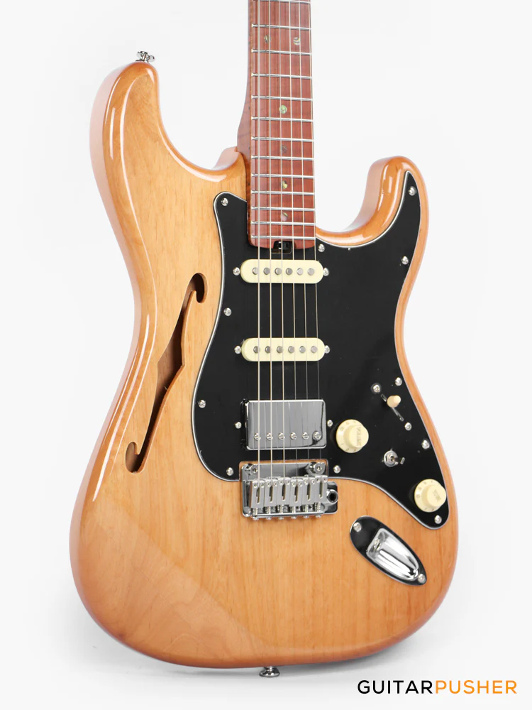 Soloking MS-1 Thinline Artisan FMN with Roasted Flame NeckNafiri Special Run JESCAR - Natural Mocha - Image 4