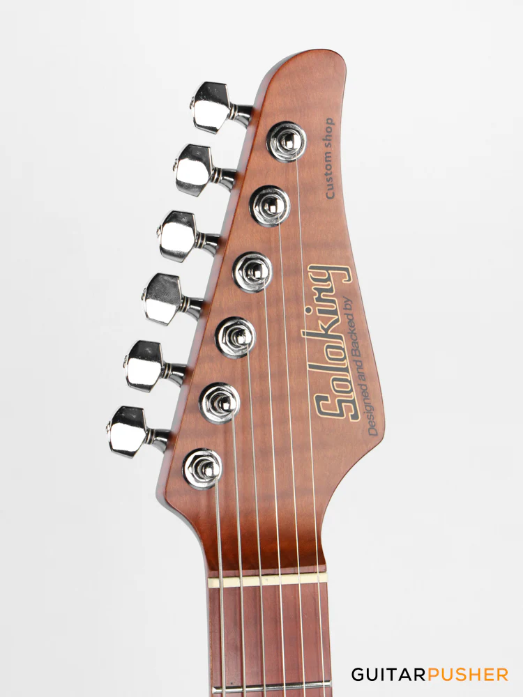 Soloking MS-1 Thinline Artisan FMN with Roasted Flame NeckNafiri Special Run JESCAR - Natural Mocha - Image 5