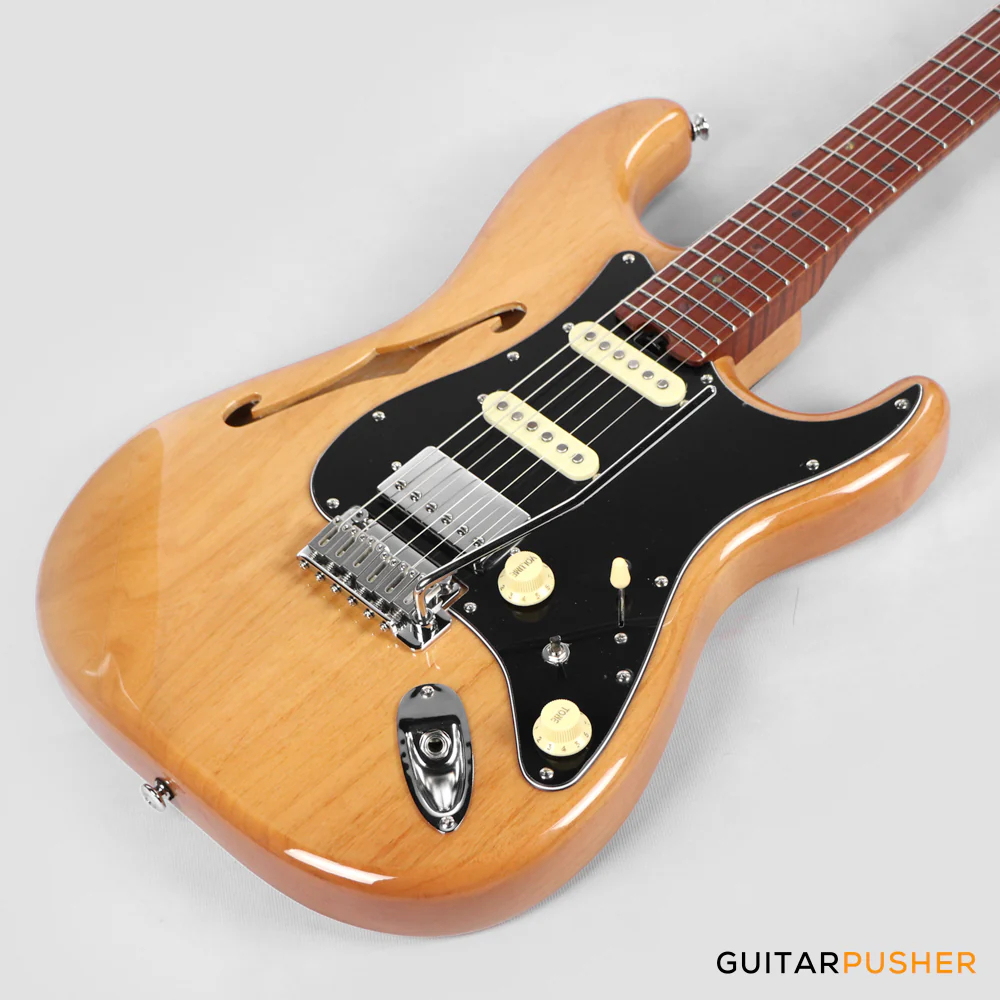 Soloking MS-1 Thinline Artisan FMN with Roasted Flame NeckNafiri Special Run JESCAR - Natural Mocha - Image 9