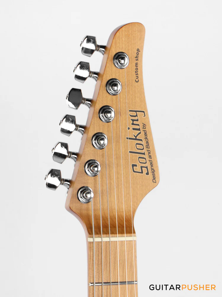 Soloking MS-11 Classic MKII 5A Flame Maple Top Roasted Maple Neck in Transparent Red Nafiri Special - Image 5
