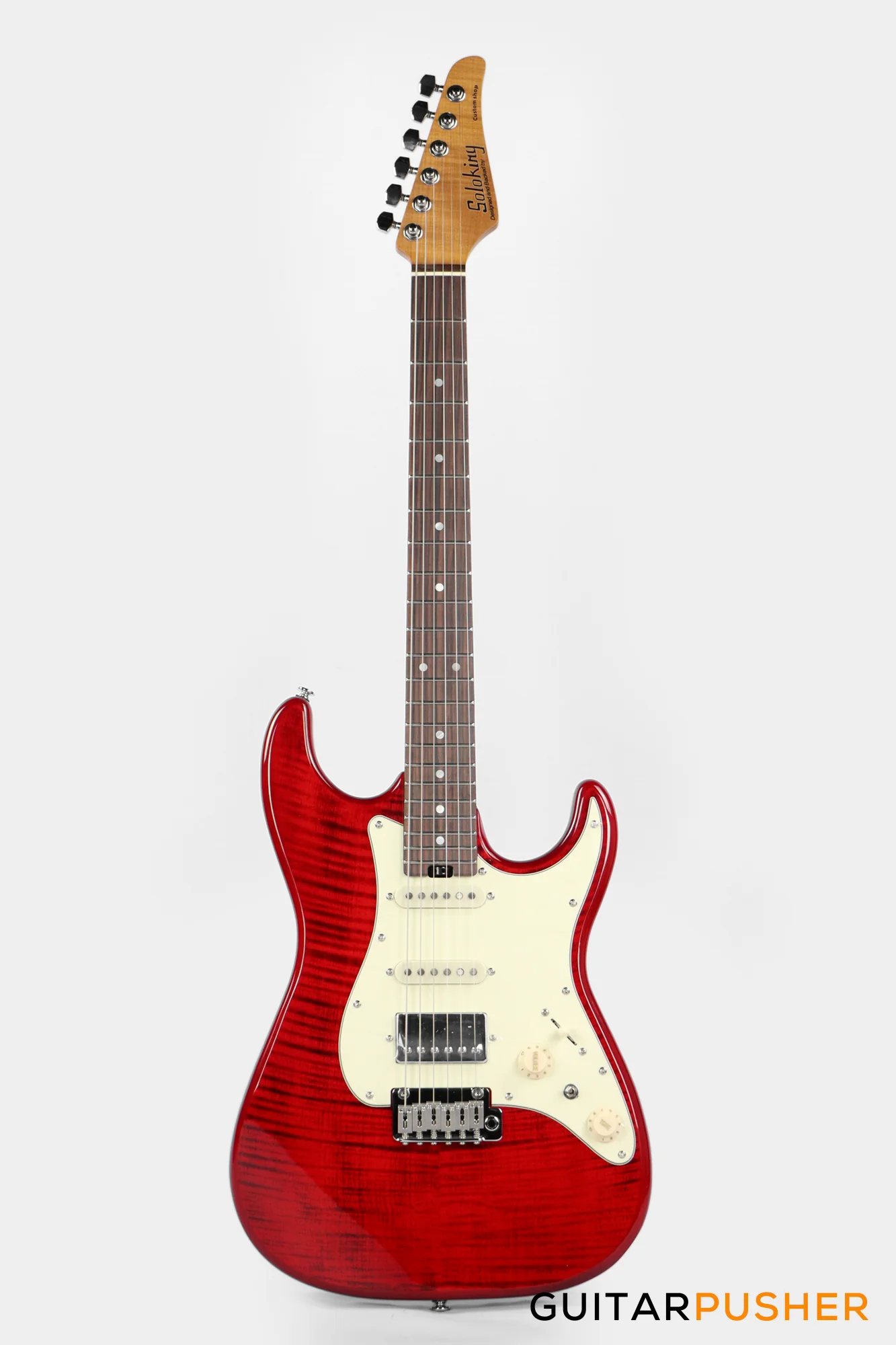 Soloking MS-11 Classic MKII in Transparent Red with Rosewood 5A Flame Top Nafiri Special Run - Image 2