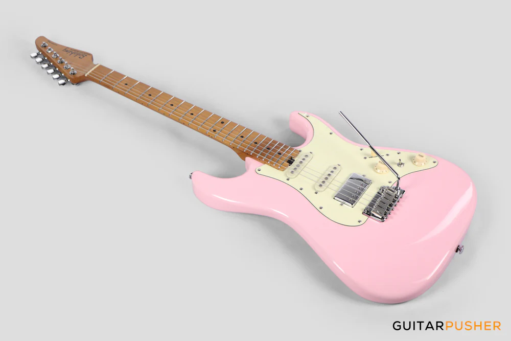 Soloking MS-11 Classic MKII with Roasted Maple FB - Shell Pink - Image 11