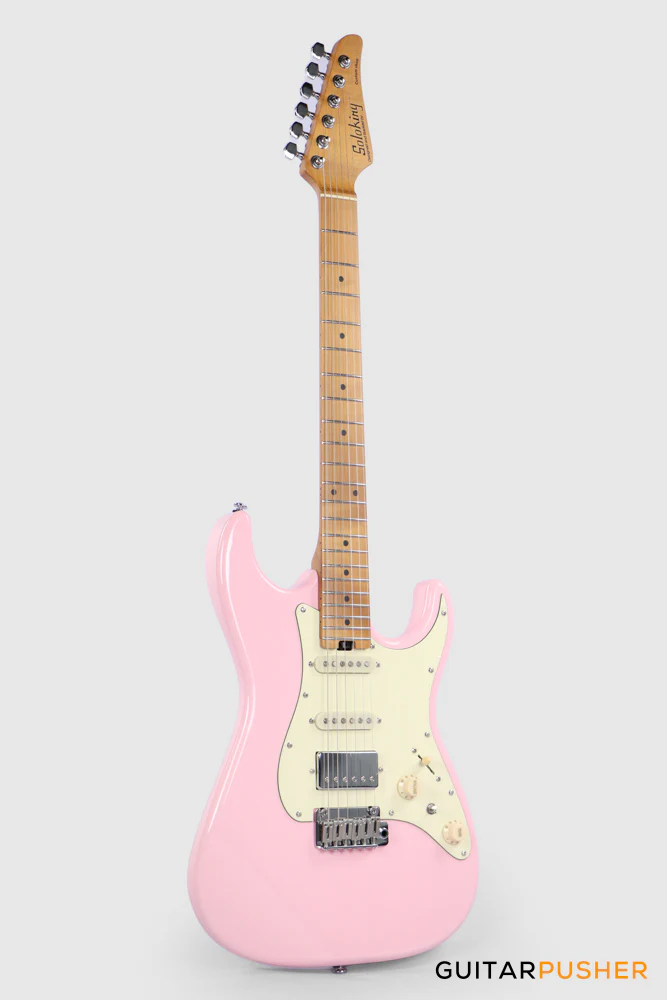 Soloking MS-11 Classic MKII with Roasted Maple FB - Shell Pink - Image 3