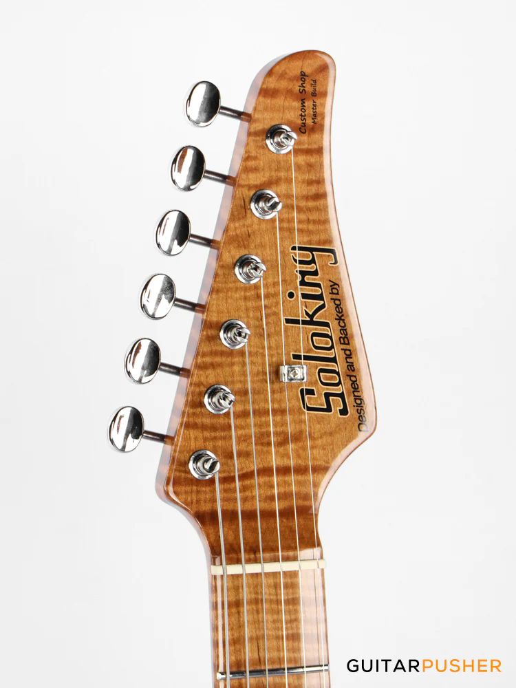 Soloking MT-1 Vintage FMN with Roasted Flame Maple Neck in Fiesta Red Nafiri Special Run - Image 4