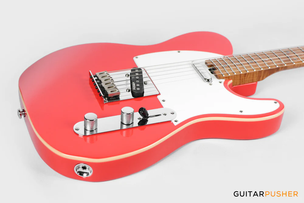 Soloking MT-1 Vintage FMN with Roasted Flame Maple Neck in Fiesta Red Nafiri Special Run - Image 9