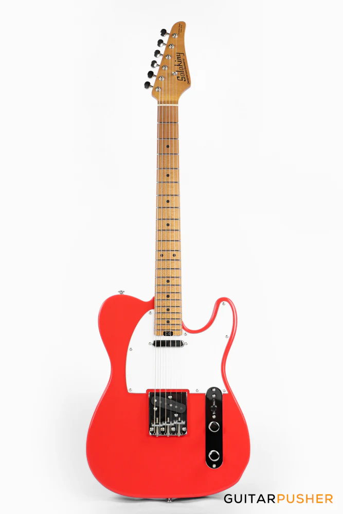 Soloking MT-1 Vintage MKII with Roasted Maple Neck and FB in Fiesta Red - Image 2