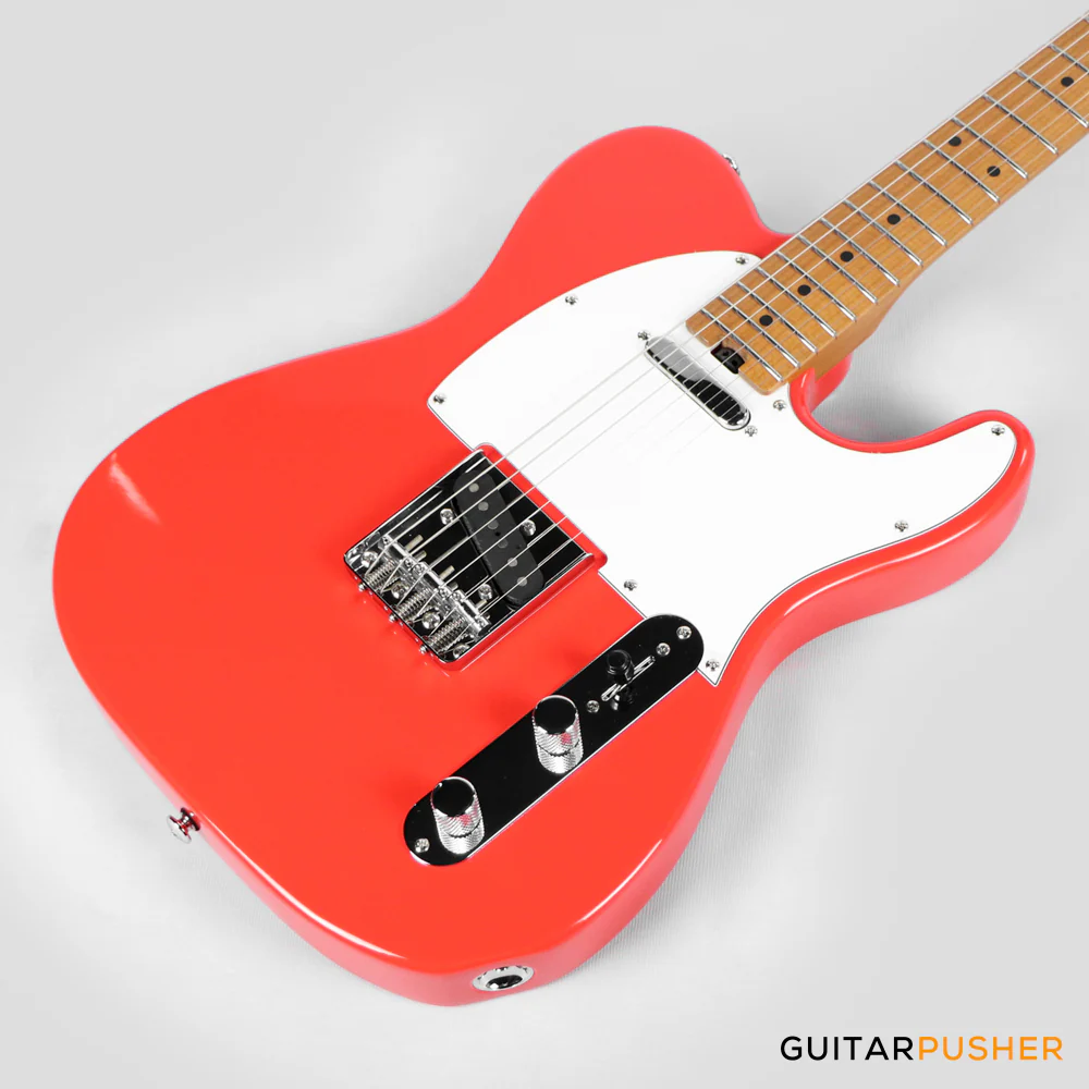 Soloking MT-1 Vintage MKII with Roasted Maple Neck and FB in Fiesta Red - Image 3