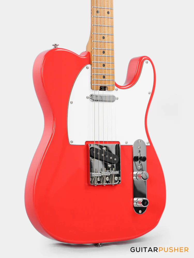 Soloking MT-1 Vintage MKII with Roasted Maple Neck and FB in Fiesta Red - Image 5