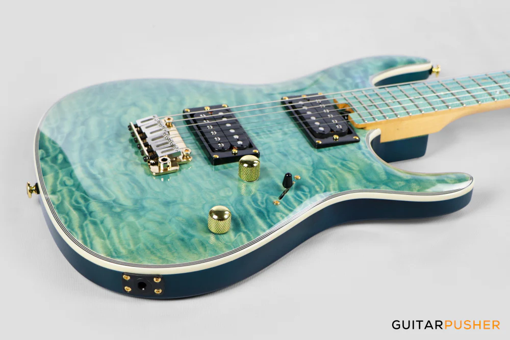 Soloking SM-22 HH QM Shredmaster – Trans Maldives Blue - Image 10