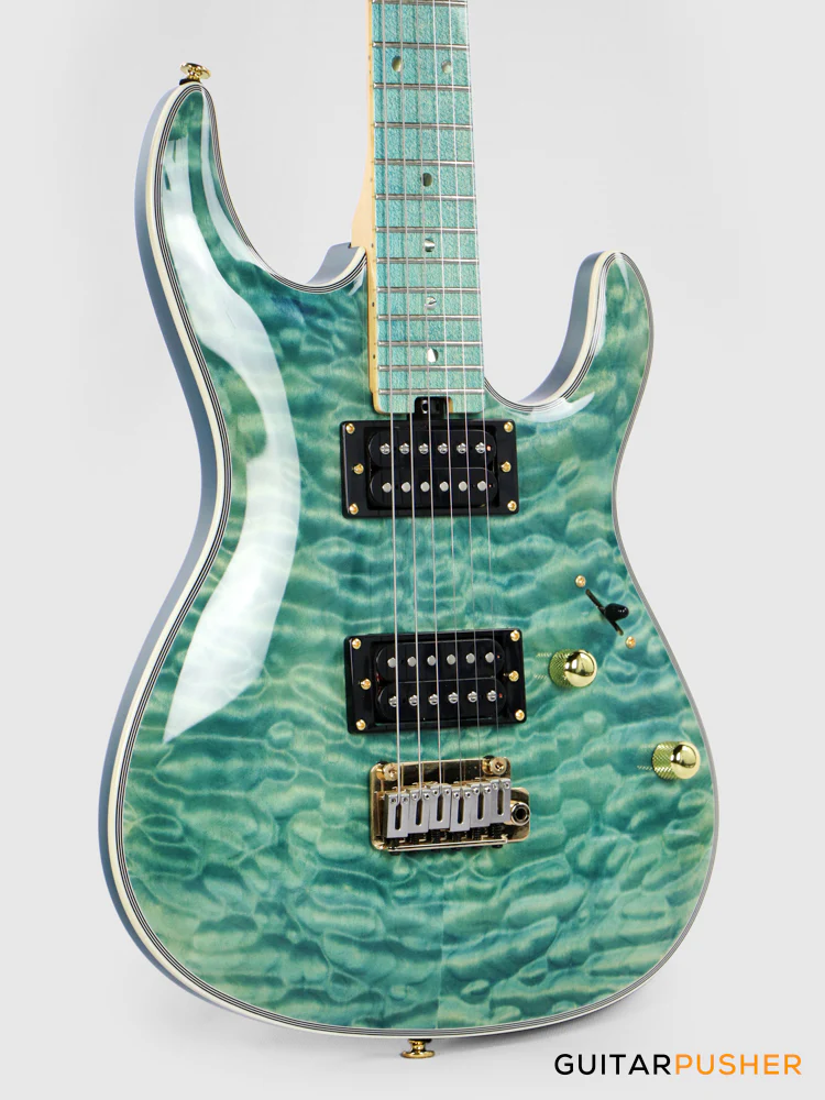 Soloking SM-22 HH QM Shredmaster – Trans Maldives Blue - Image 4