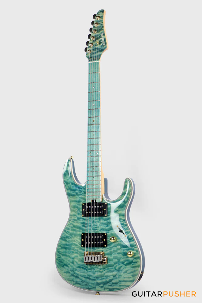 Soloking SM-22 HH QM Shredmaster – Trans Maldives Blue - Image 7