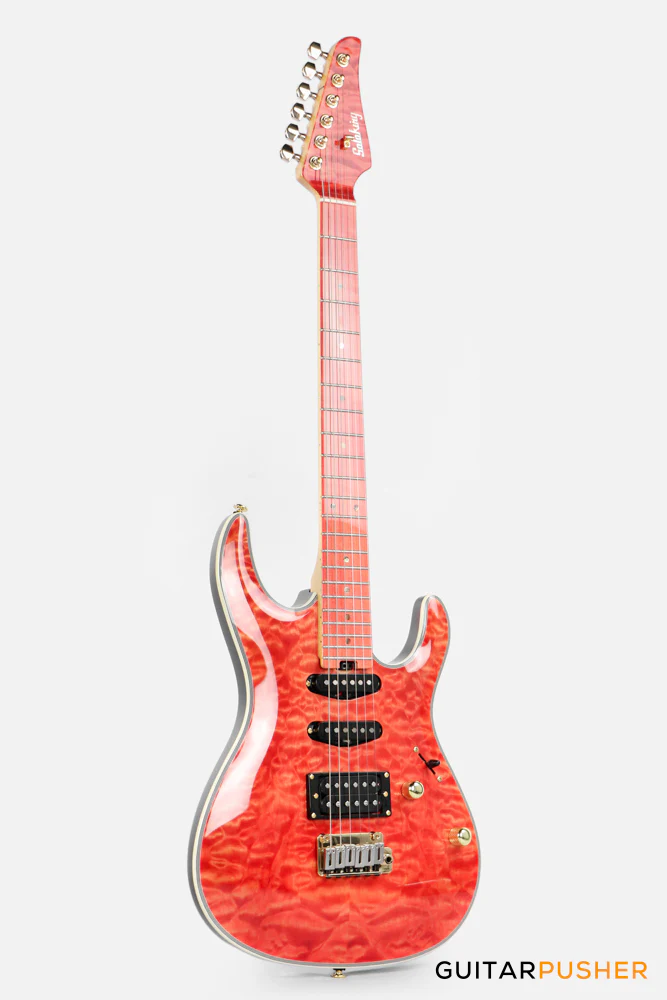 Soloking SM-22 HSS QM Shredmaster – Trans Salmon Pink - Image 11