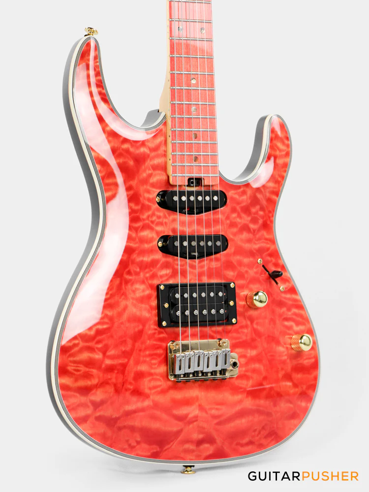 Soloking SM-22 HSS QM Shredmaster – Trans Salmon Pink - Image 12