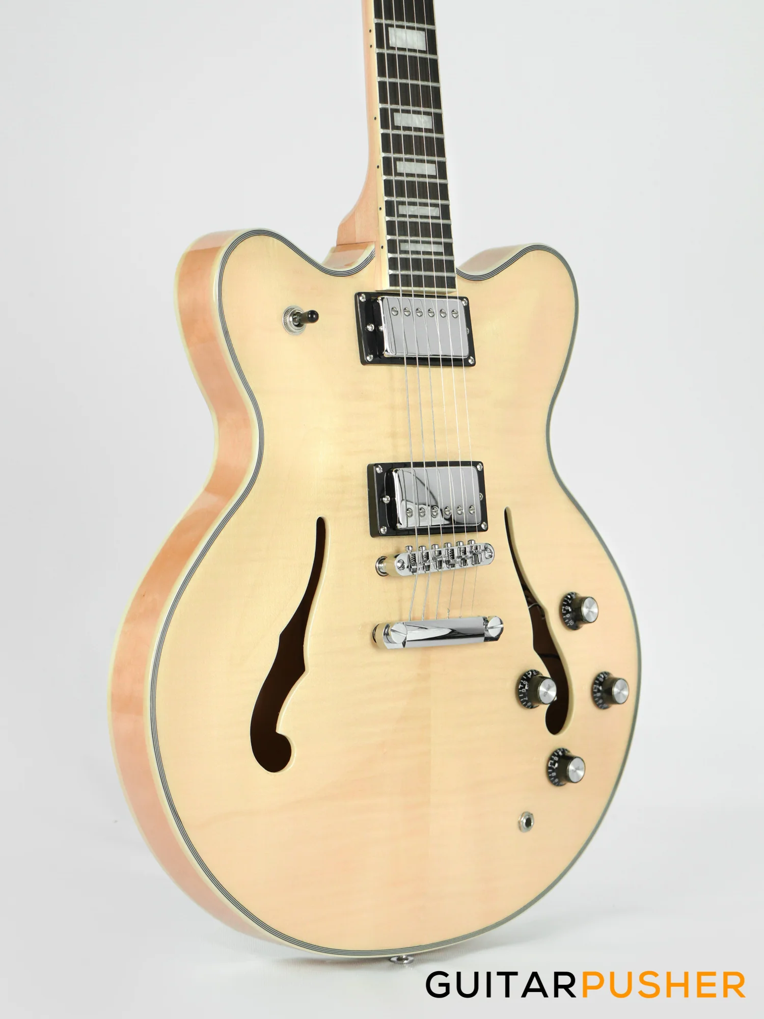 Tagima Blues 3500 Flamed Maple Top Semi-Hollow Electric Guitar - Natural - Image 4