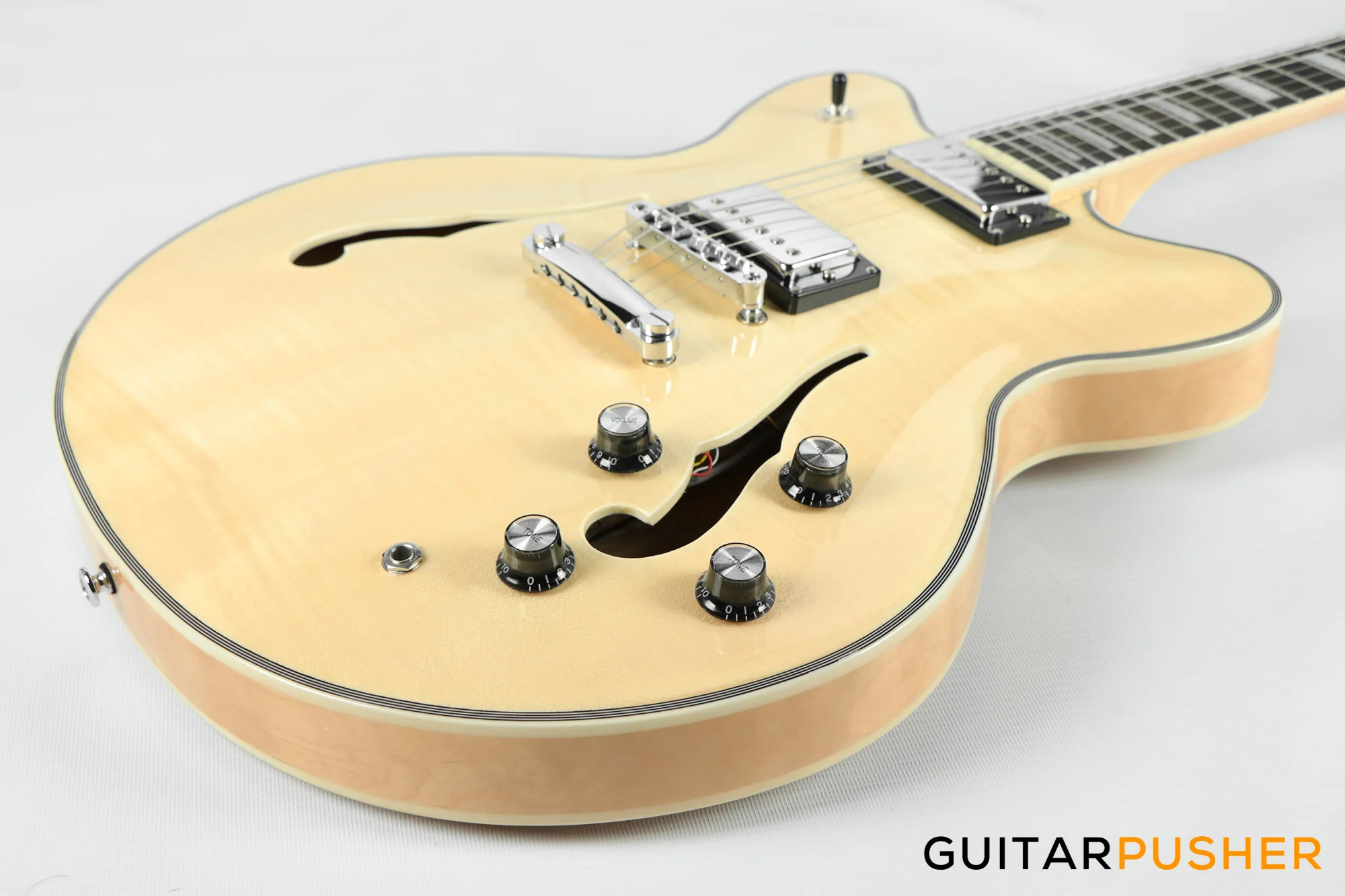 Tagima Blues 3500 Flamed Maple Top Semi-Hollow Electric Guitar - Natural - Image 5