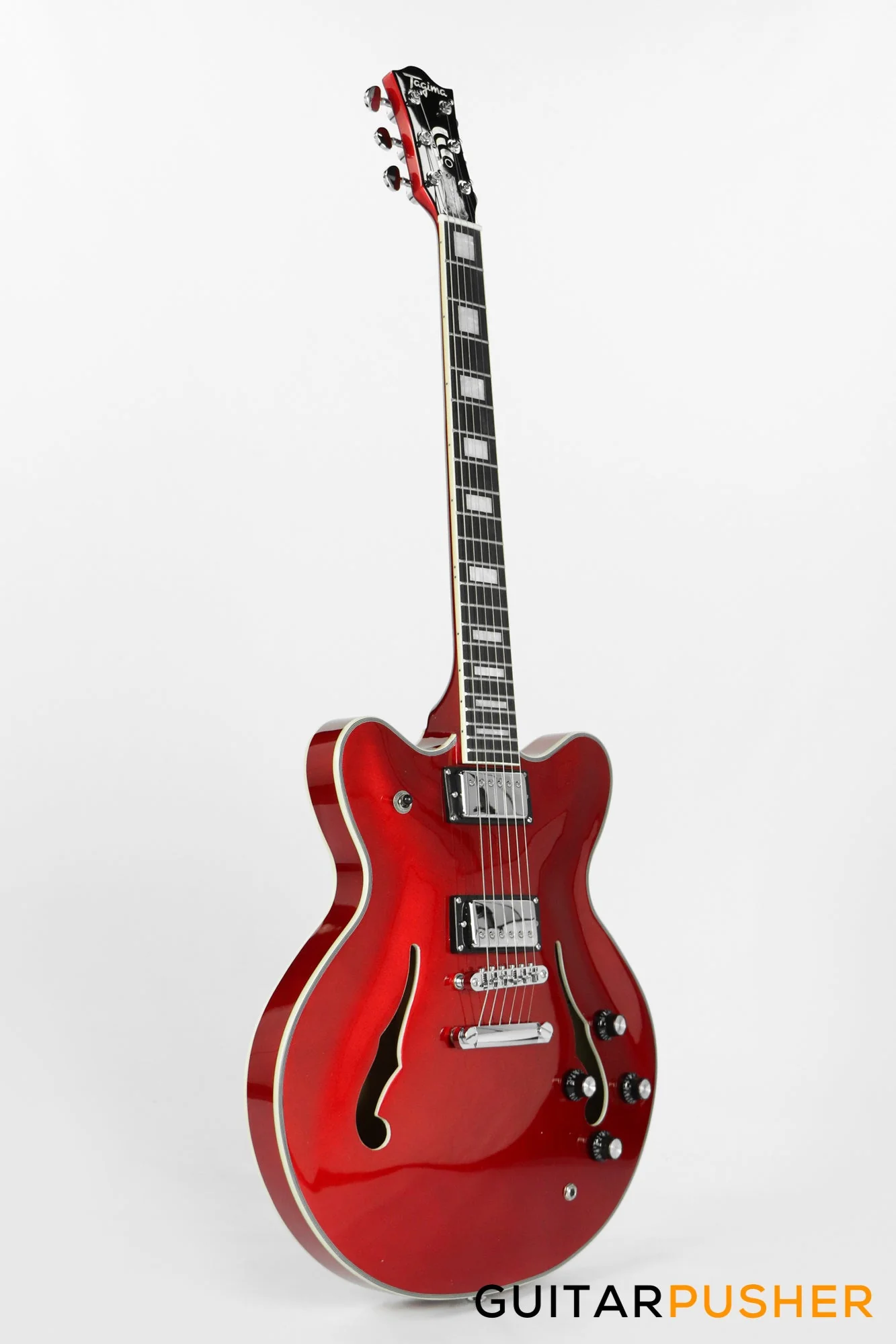 Tagima Blues 3500 Flamed Maple Top Semi-Hollow Electric Guitar - Red - Image 4