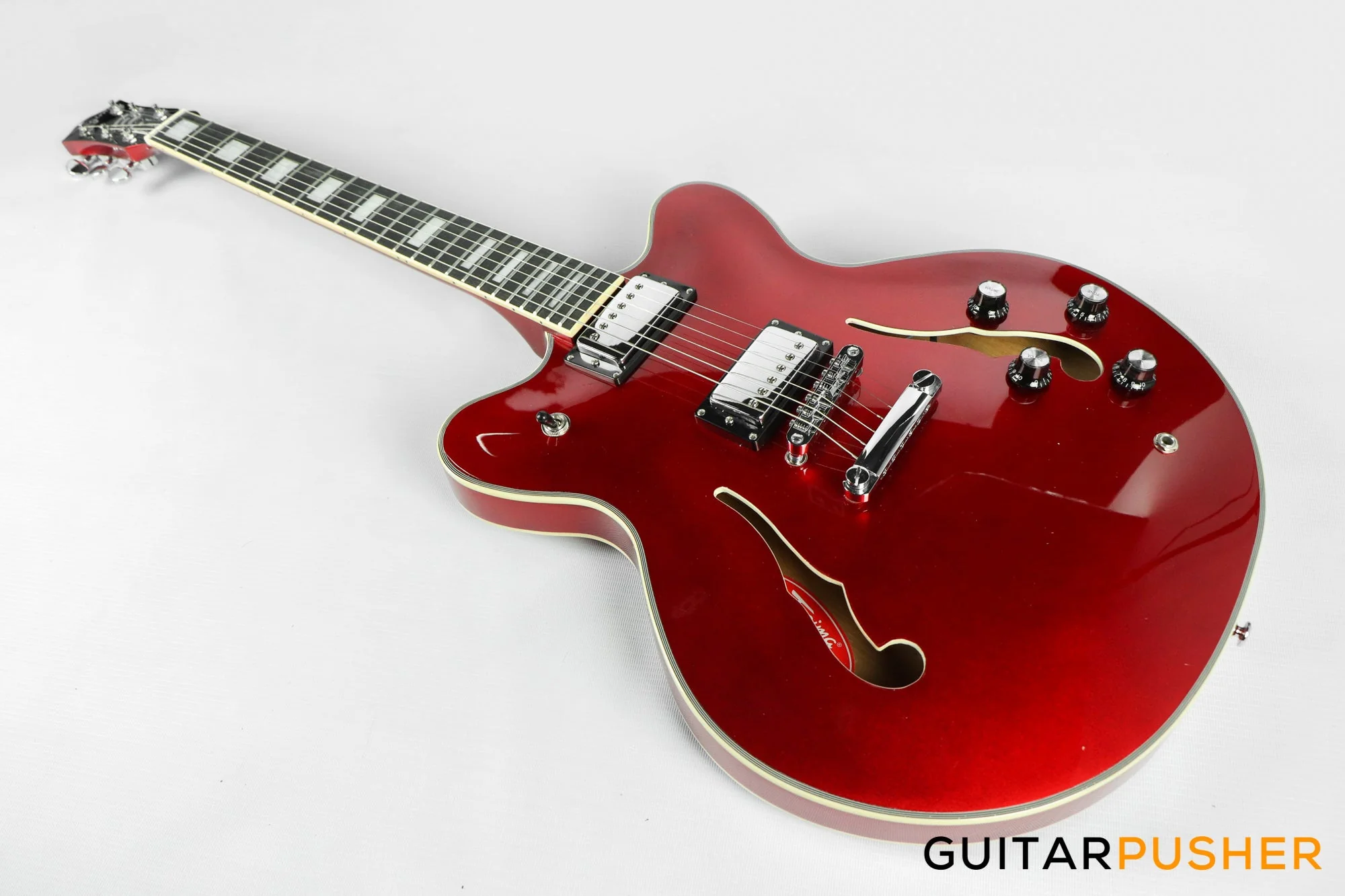 Tagima Blues 3500 Flamed Maple Top Semi-Hollow Electric Guitar - Red - Image 6