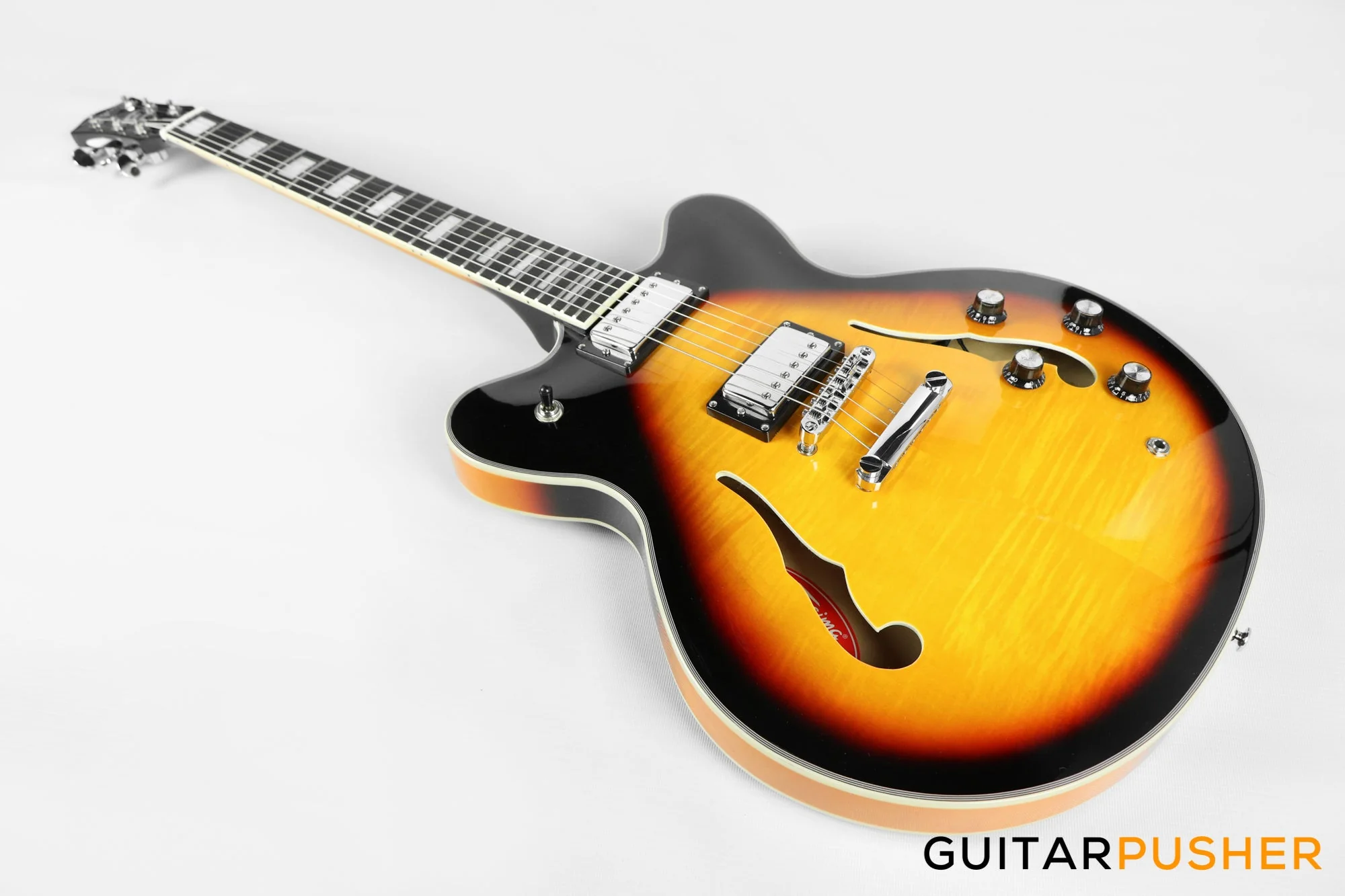 Tagima Blues 3500 Flamed Maple Top Semi-Hollow Electric Guitar - Vintage Sunburst - Image 5