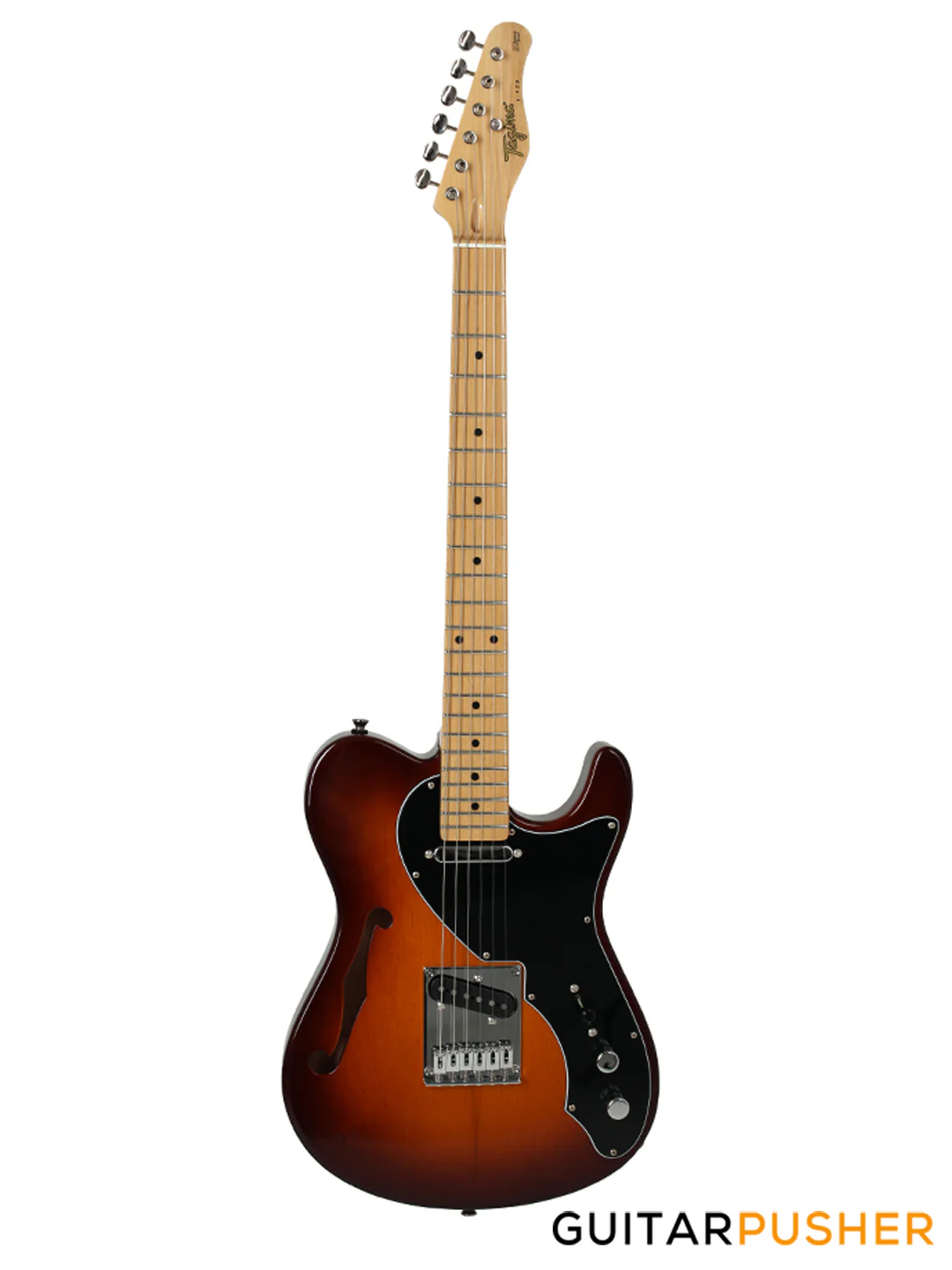 Tagima Brazil Series T-920 Semi-Hollow T-Style Electric Guitar (Honeyburst) Maple Fingerboard/Black Pickguard - Image 2
